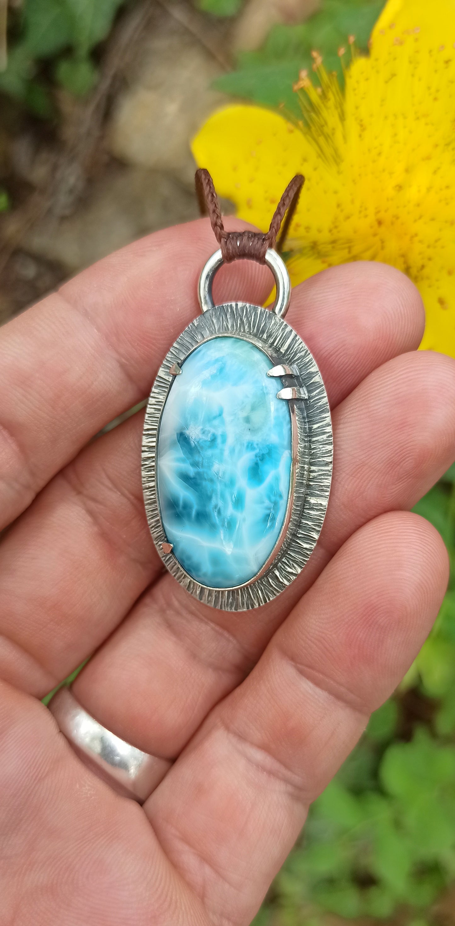 Pendentif Argent ~ Larimar