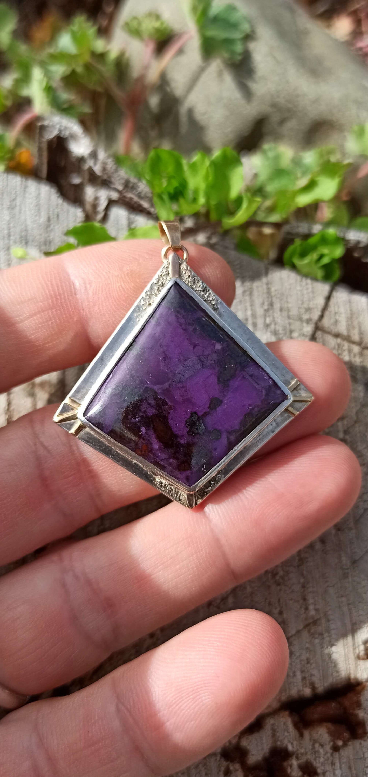 Pendentif Argent et Or 18cts ~ Sugilite