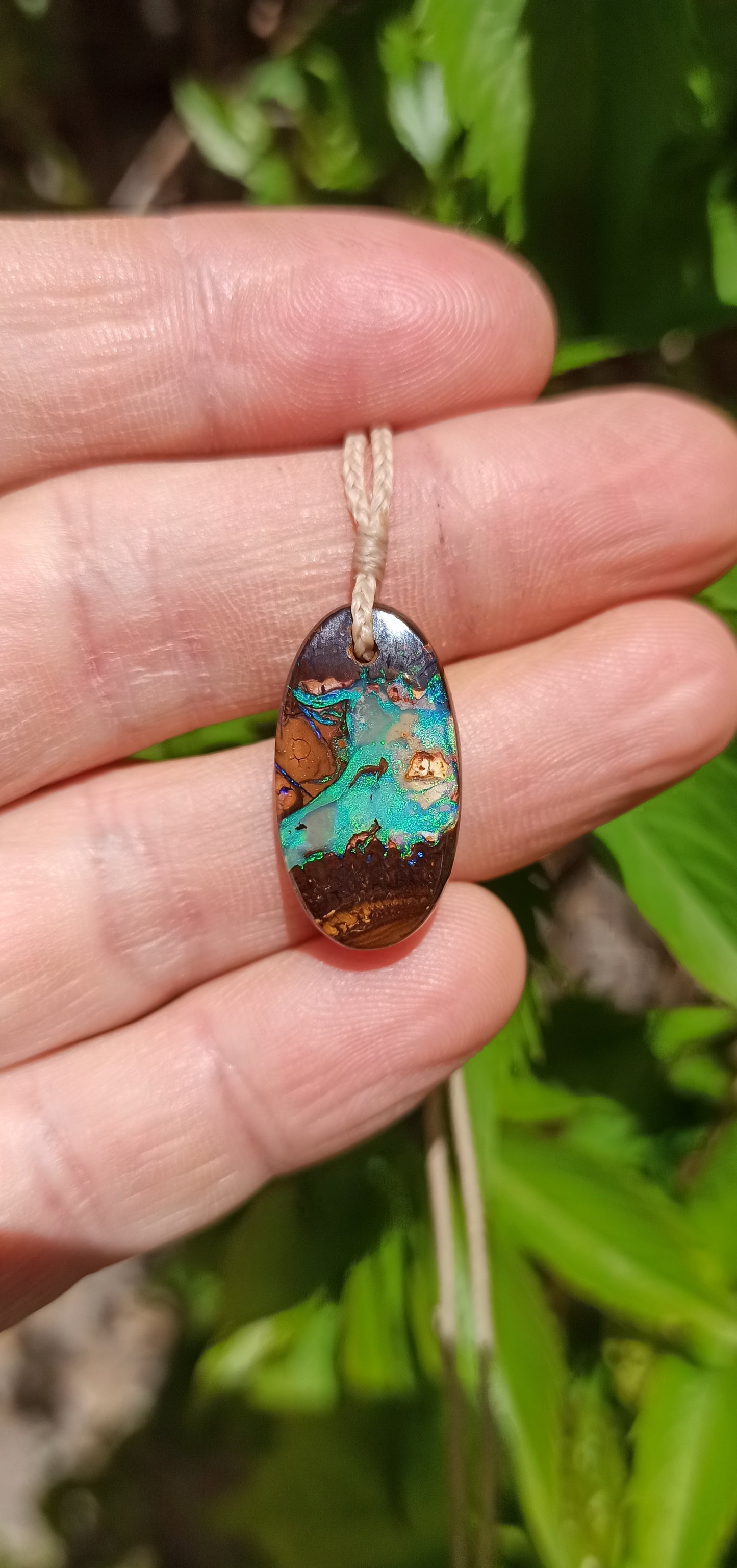 Pendentif Opale Boulder "Lagon" , Australie