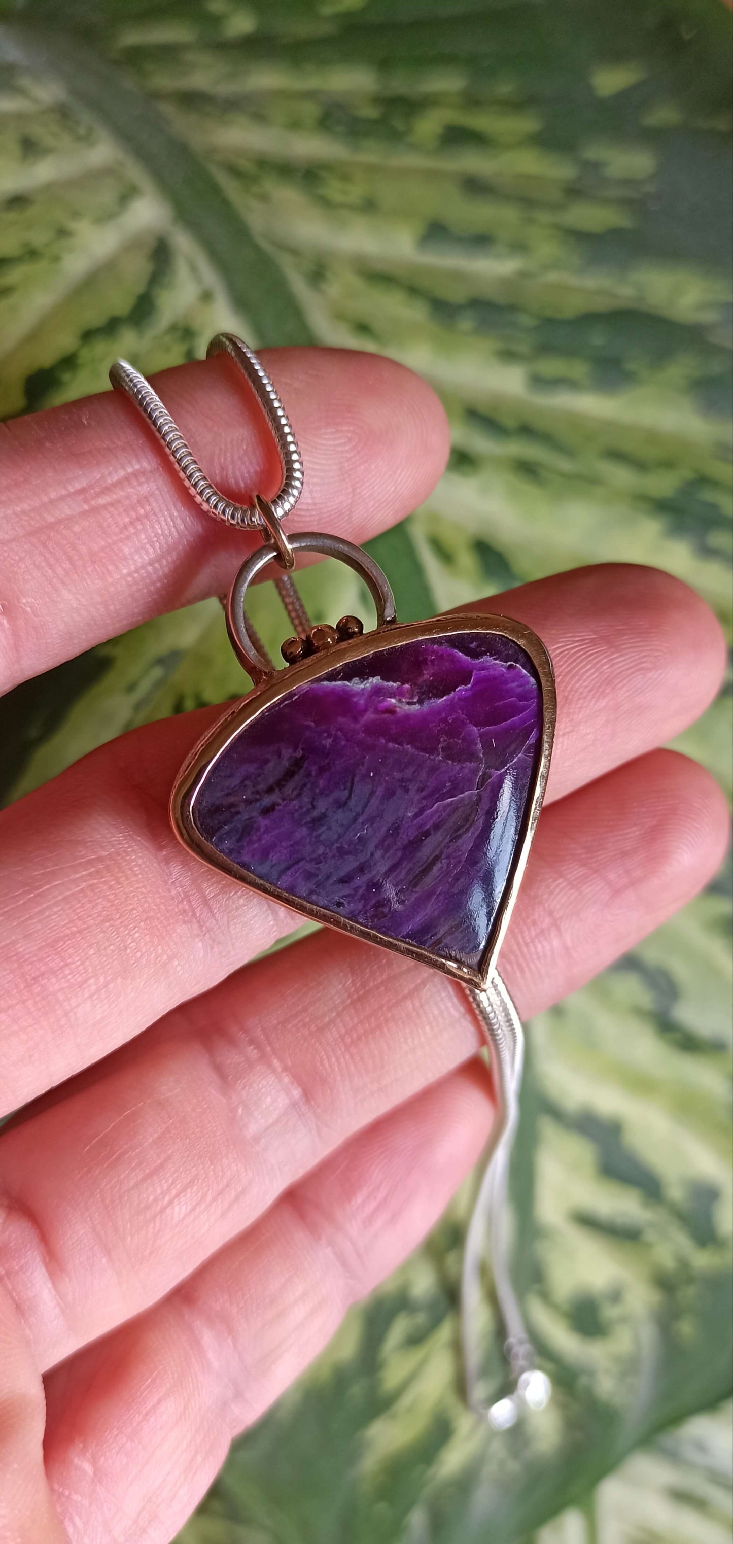 Pendentif Argent et Or 18cts ~ Sugilite