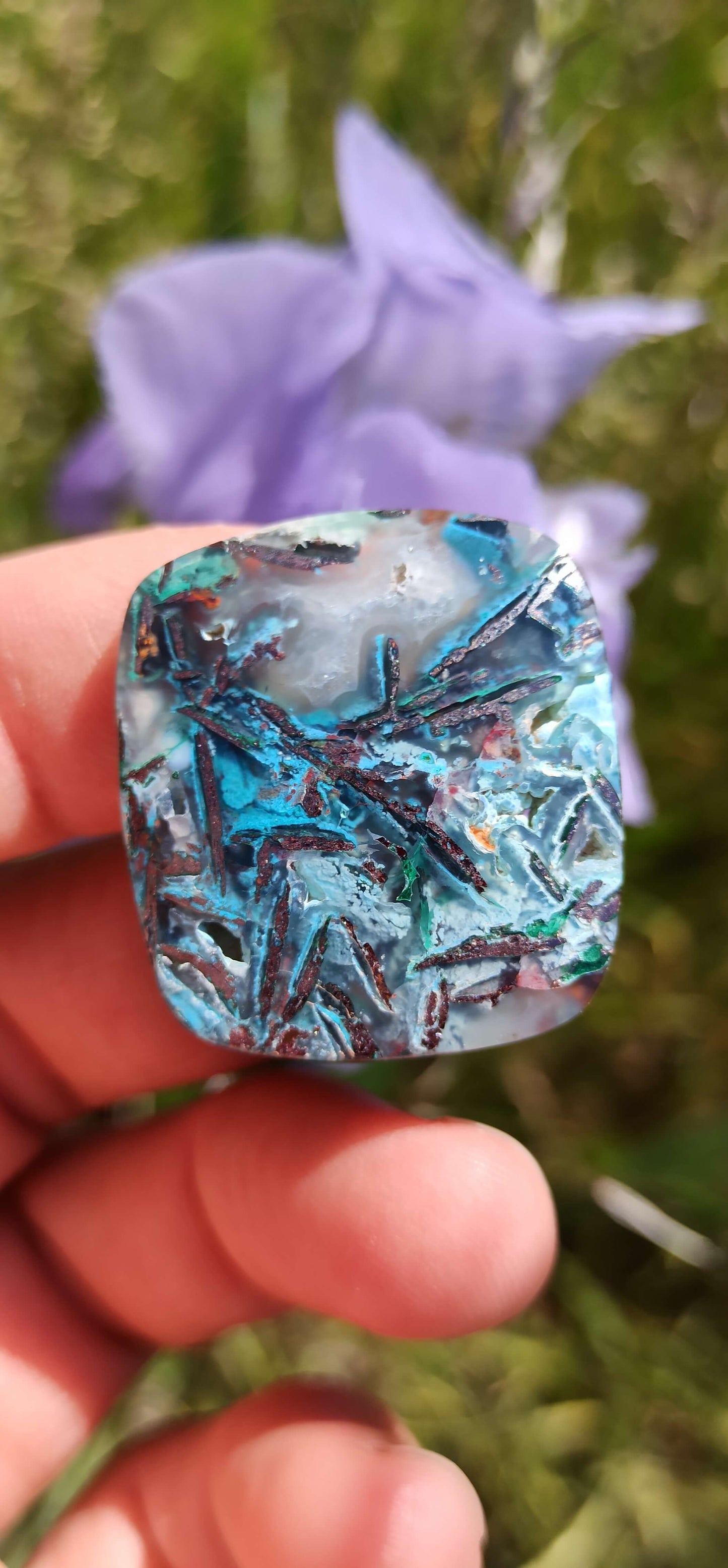 Cabochon Chrysocolle Cuivre Natif