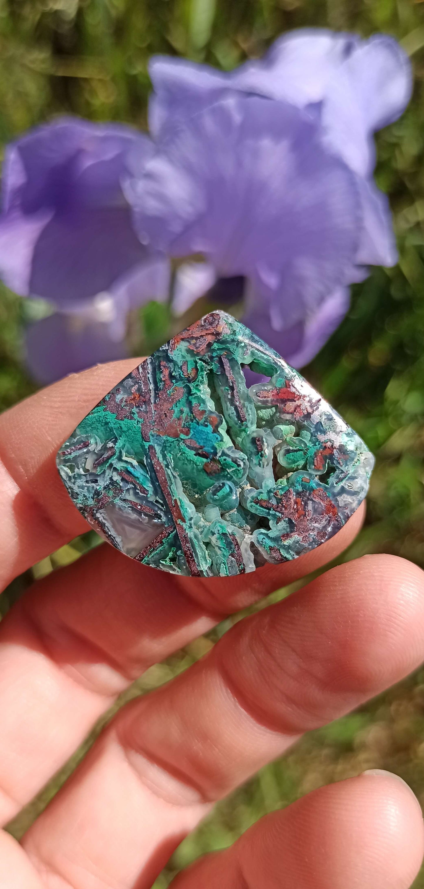 Cabochon Chrysocolle Cuivre Natif