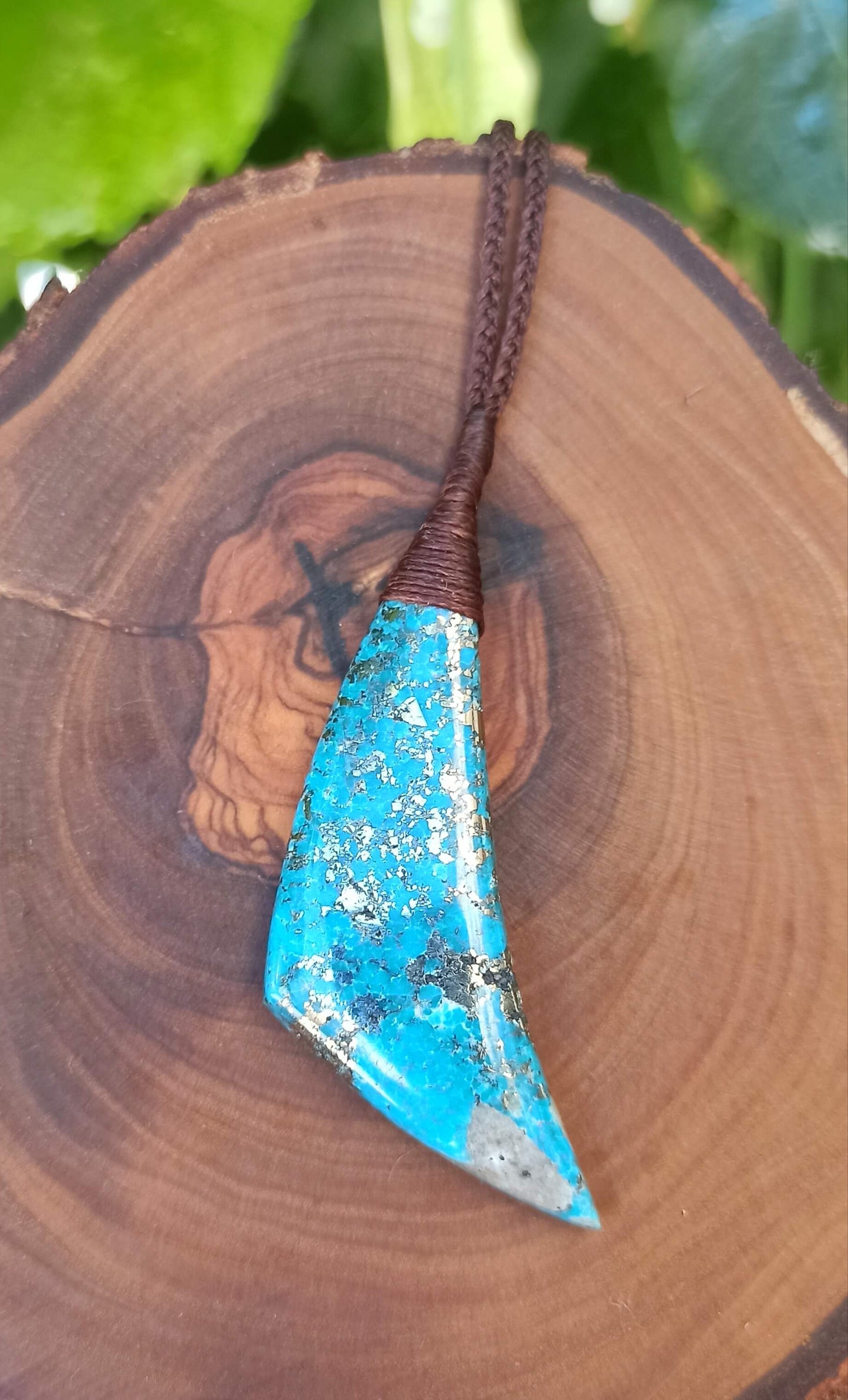 Pendentif Turquoise Perse avec inclusions de Pyrite
