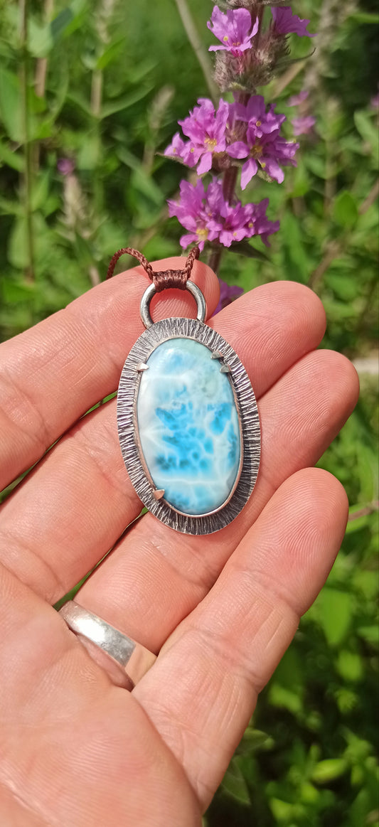 Pendentif Argent ~ Larimar