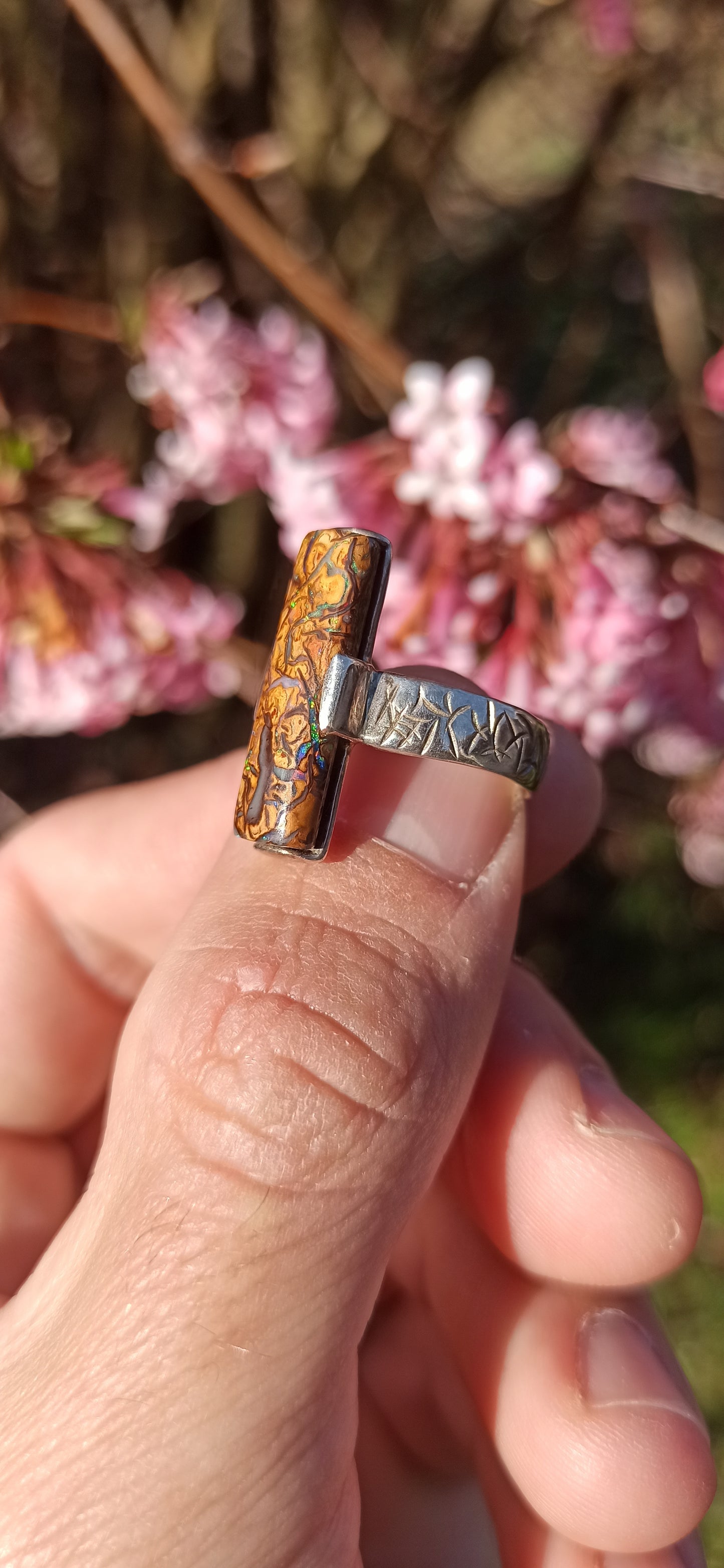 Bague Argent ~ Opale Boulder, Australie