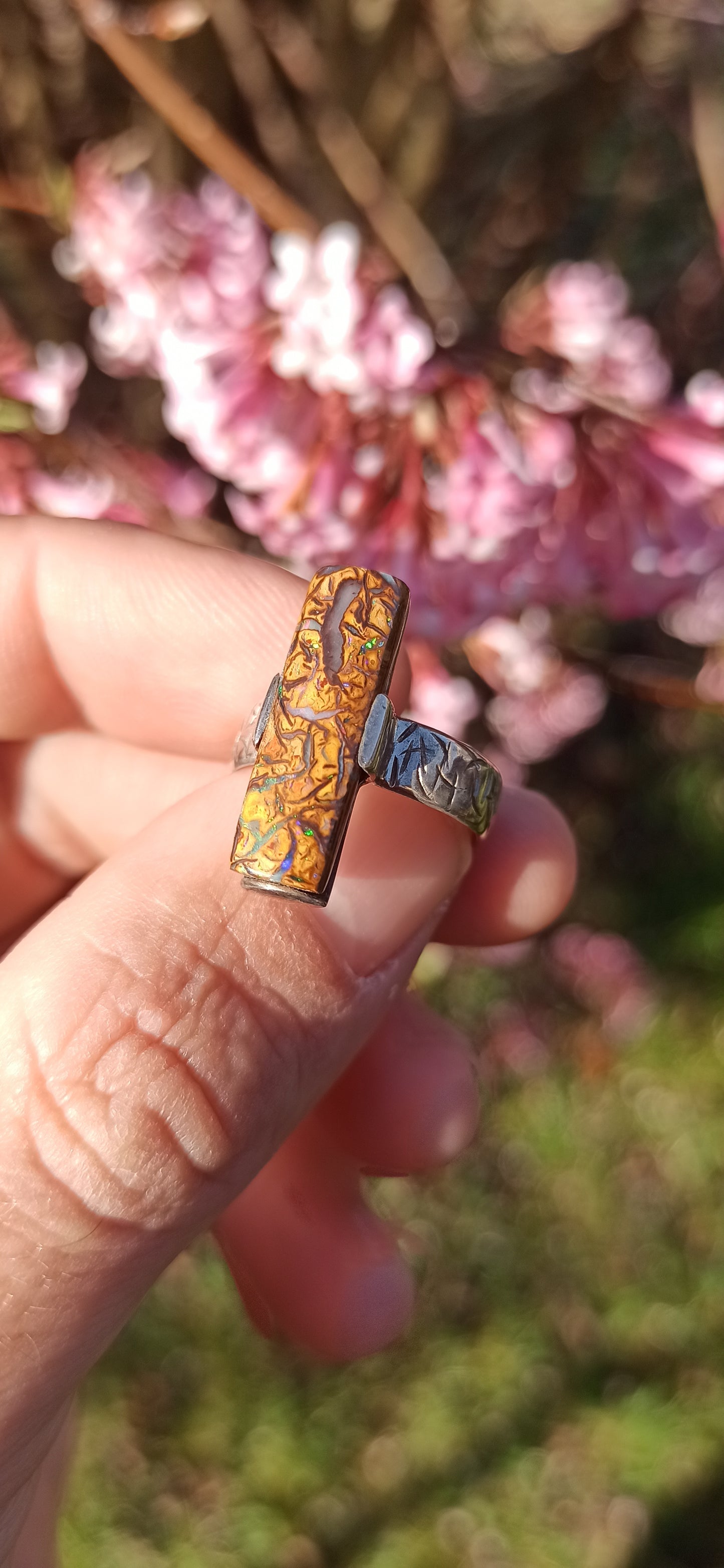 Bague Argent ~ Opale Boulder, Australie