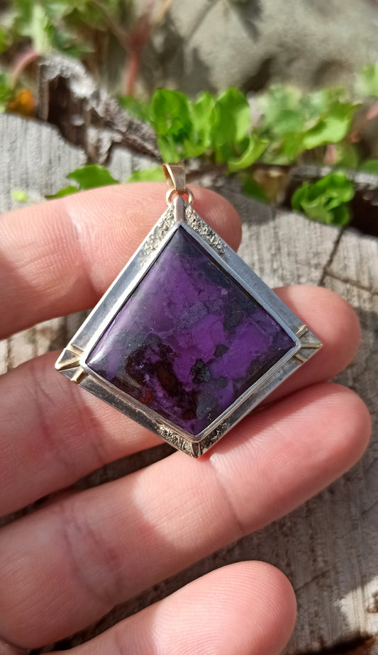 Pendentif Argent et Or 18cts ~ Sugilite