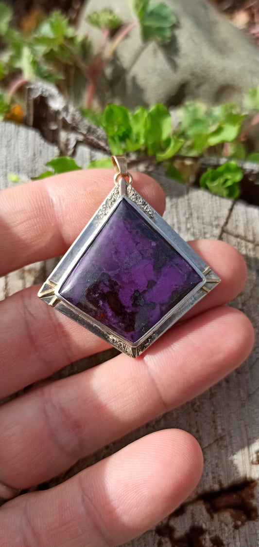 Pendentif Argent et Or 18cts ~ Sugilite