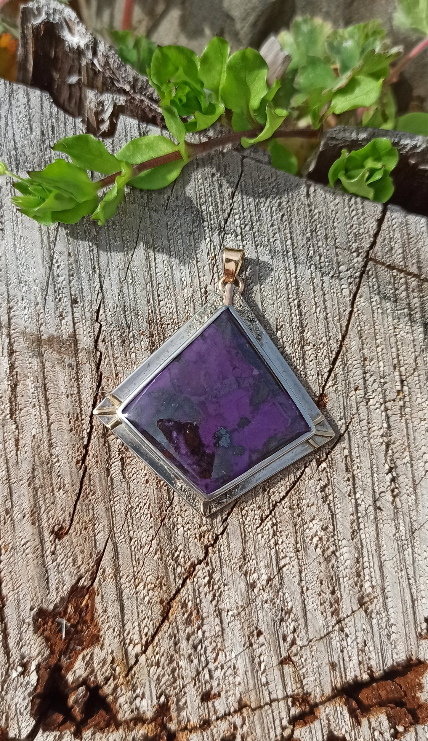 Pendentif Argent et Or 18cts ~ Sugilite