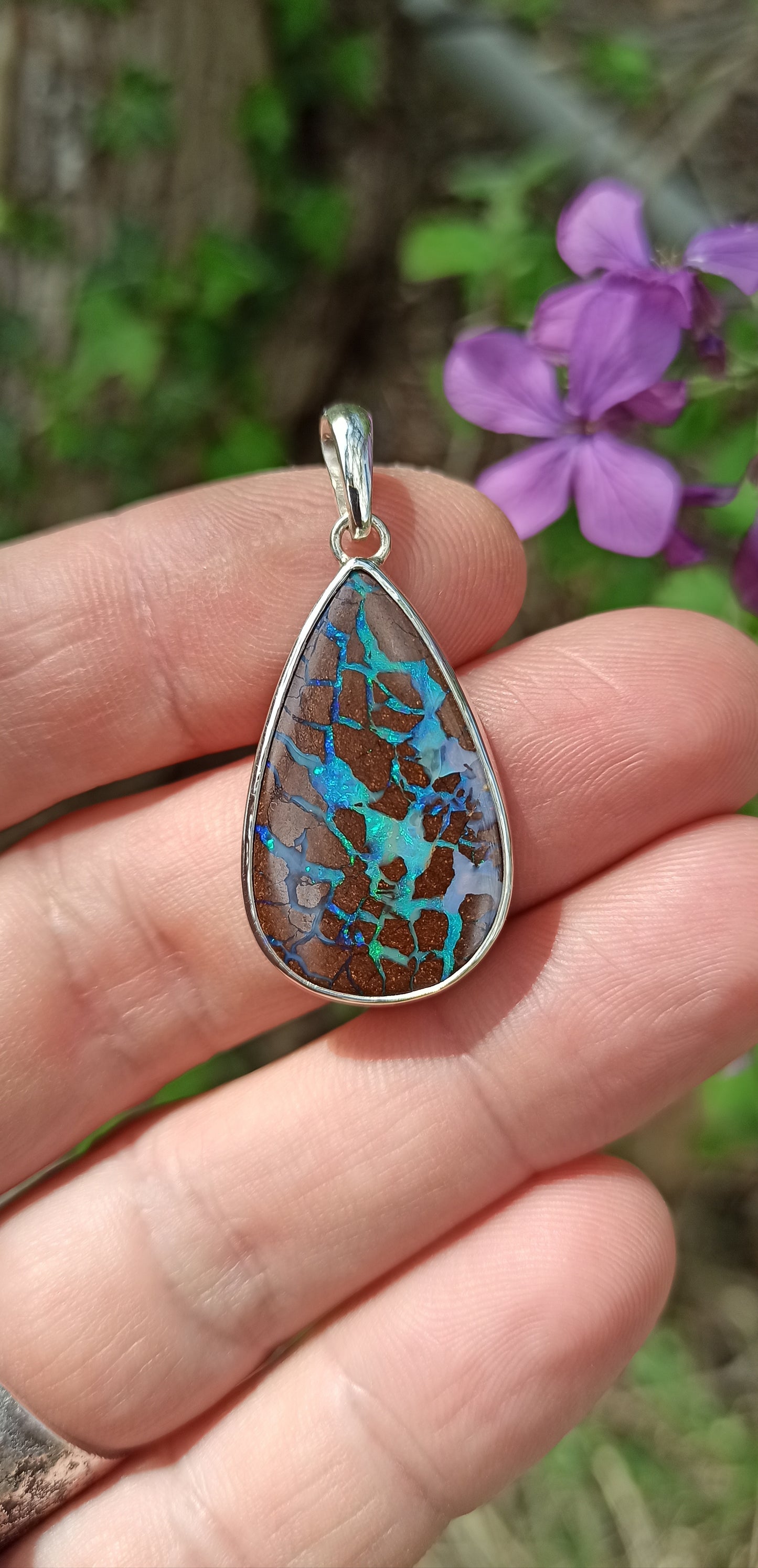 Pendentif Opale Boulder Australie