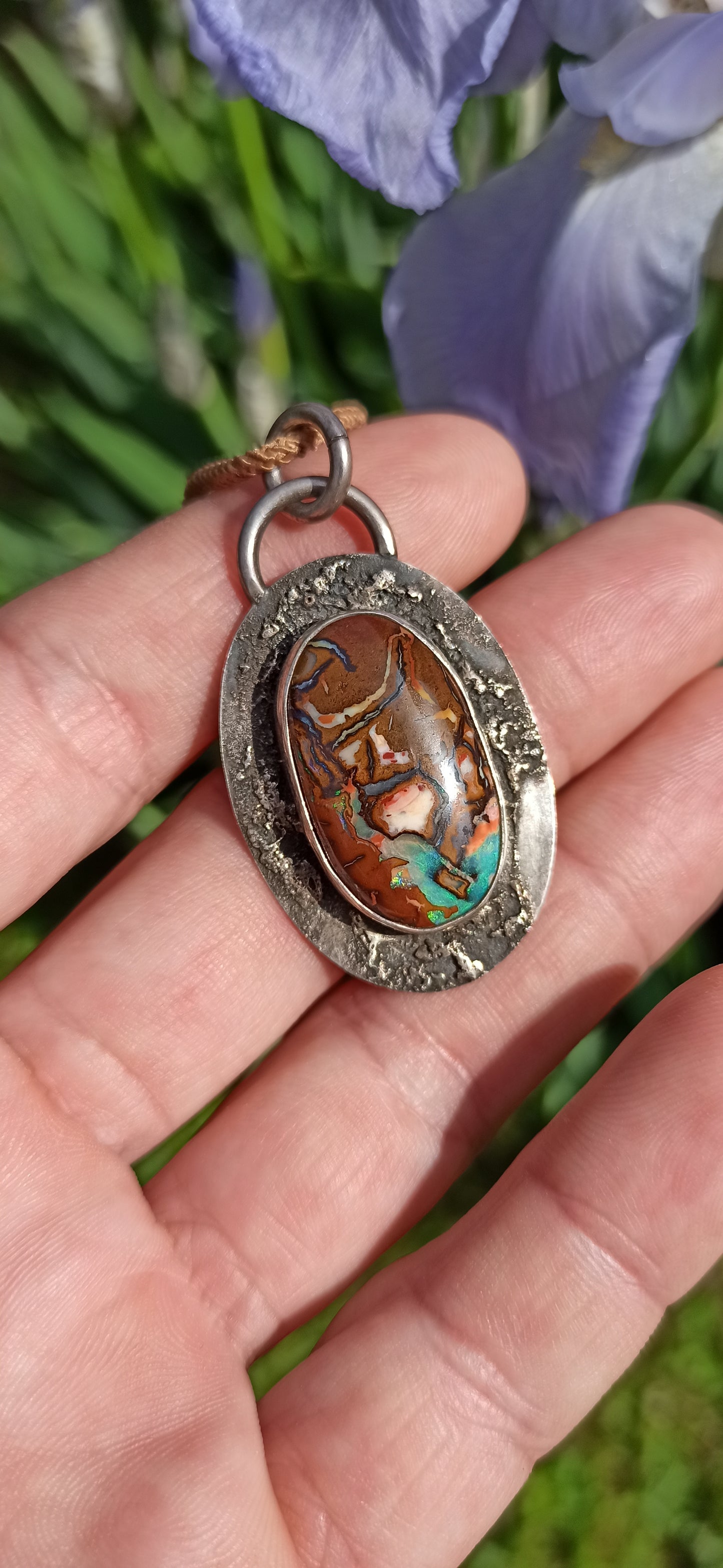 Pendentif Argent ~ Unique Opale Yowah Australie