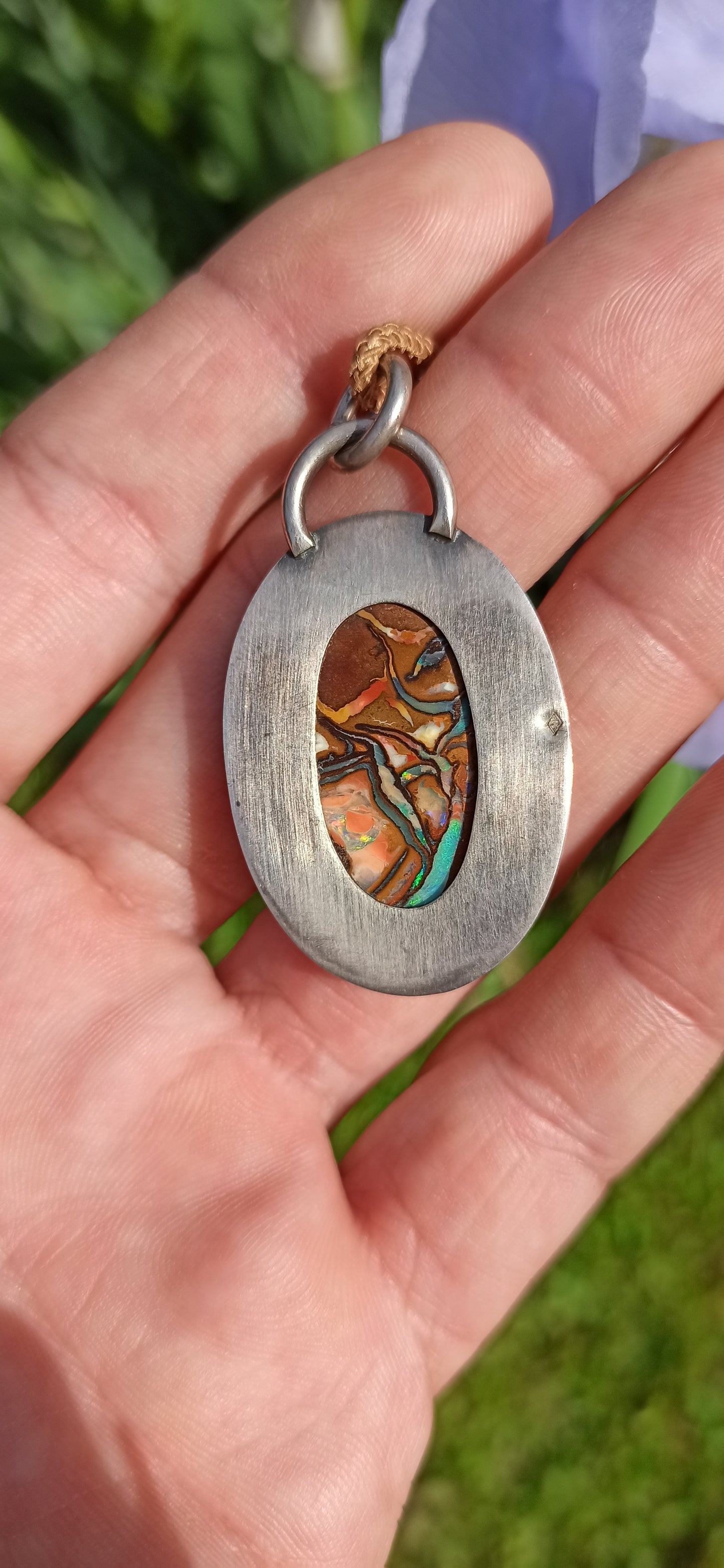 Pendentif Argent ~ Unique Opale Yowah Australie