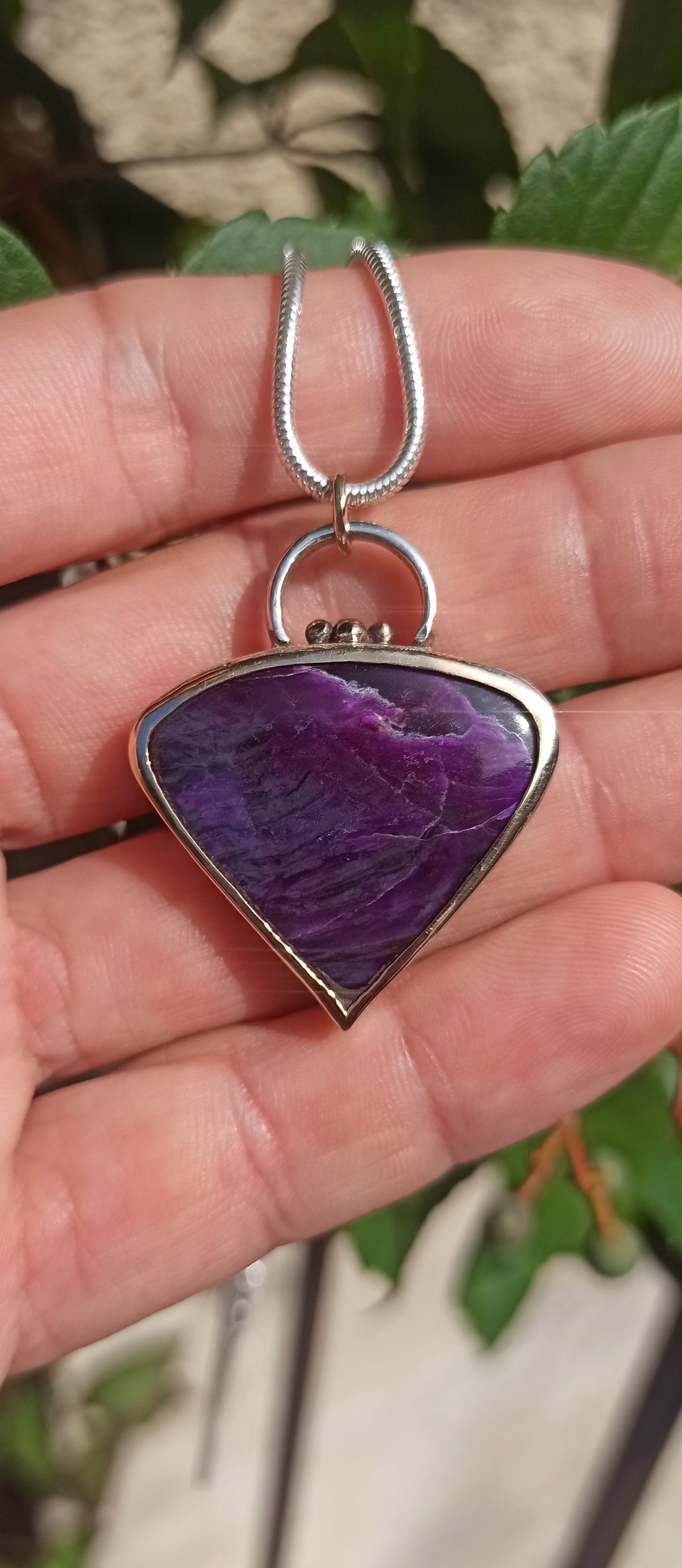 Pendentif Argent et Or 18cts ~ Sugilite