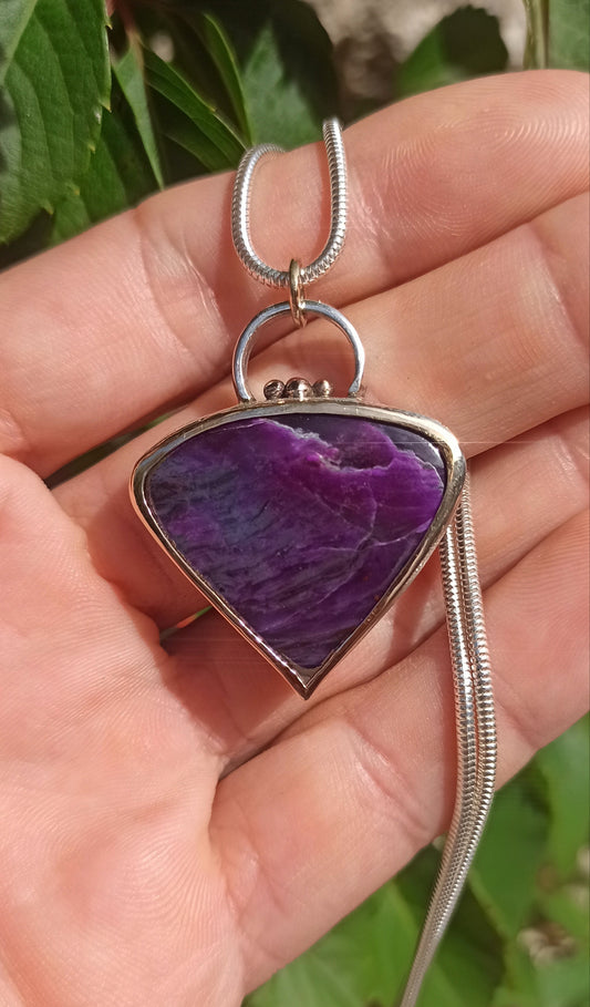 Pendentif Argent et Or 18cts ~ Sugilite