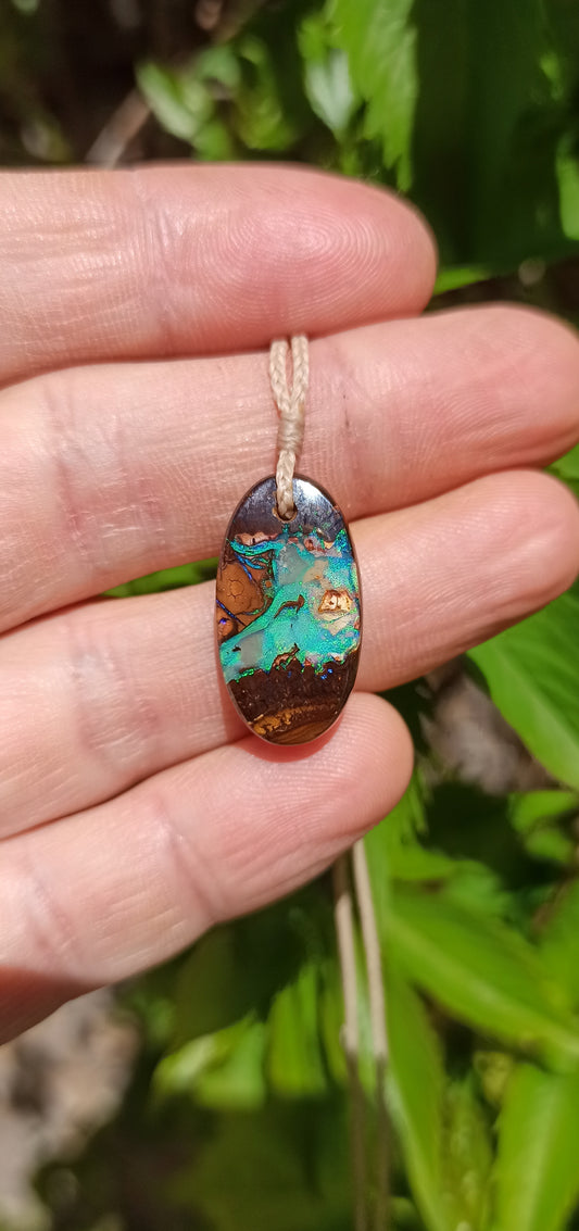 Pendentif Opale Boulder "Lagon" , Australie