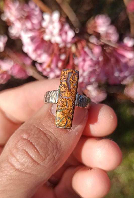 Bague Argent ~ Opale Boulder, Australie