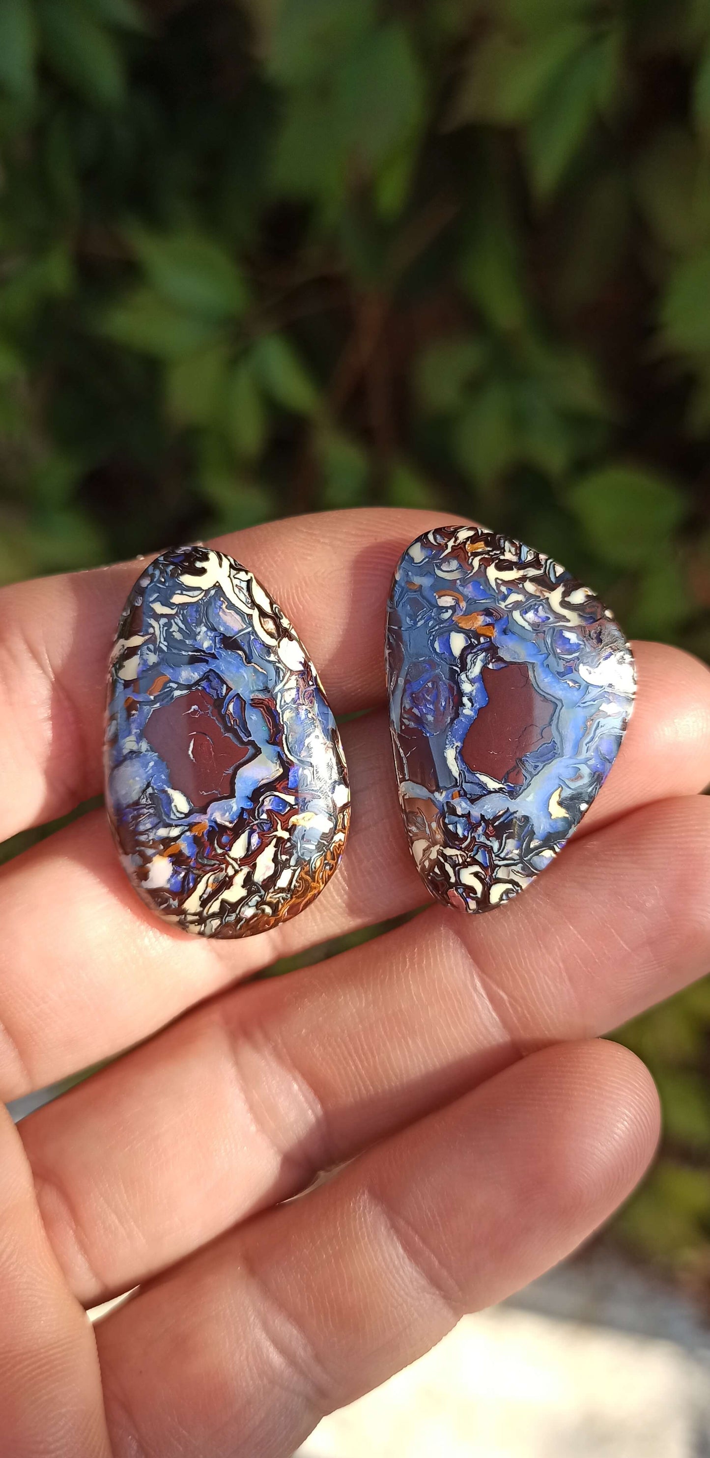 Crazy Pattern Yowah Nut Opal Pair