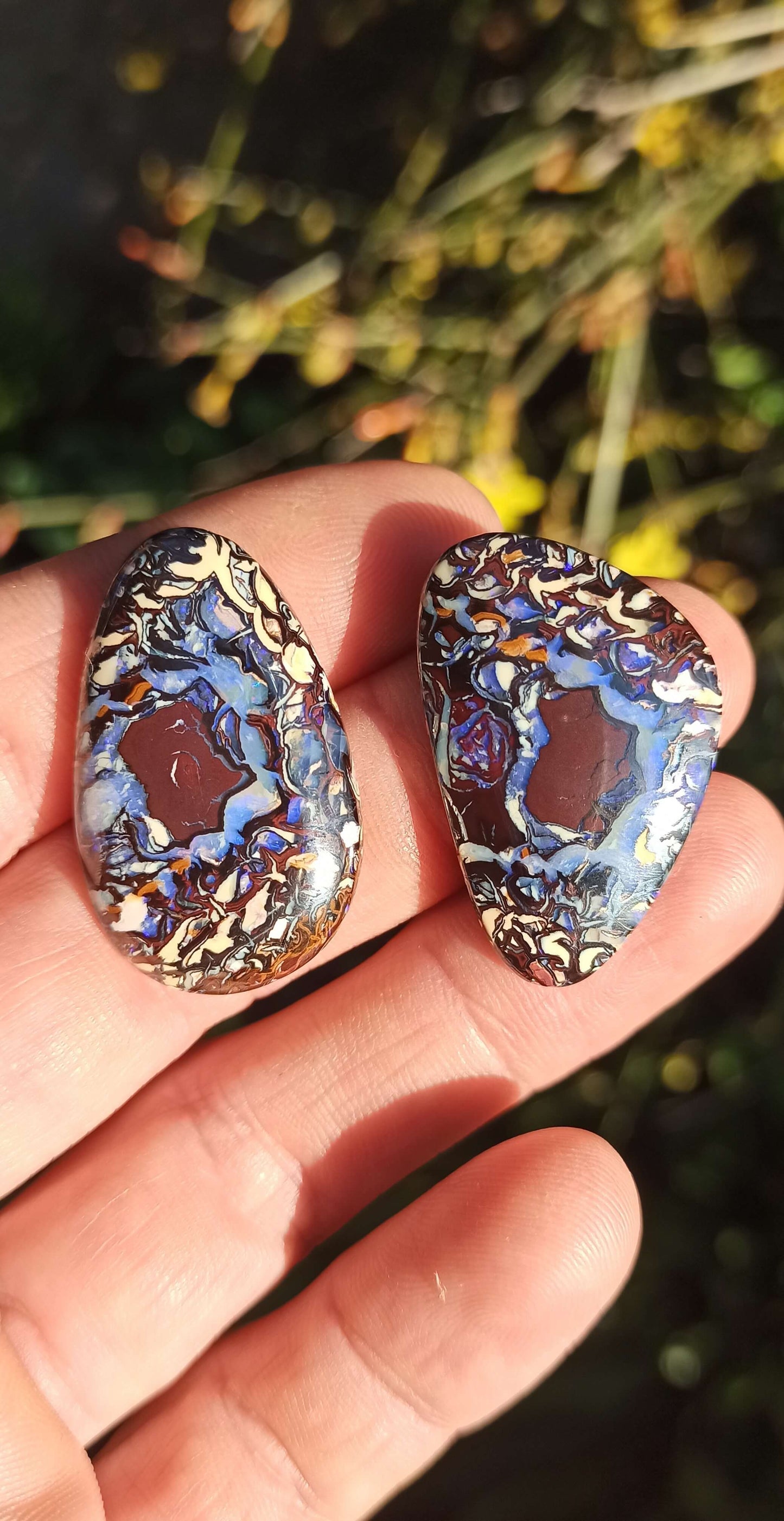 Crazy Pattern Yowah Nut Opal Pair