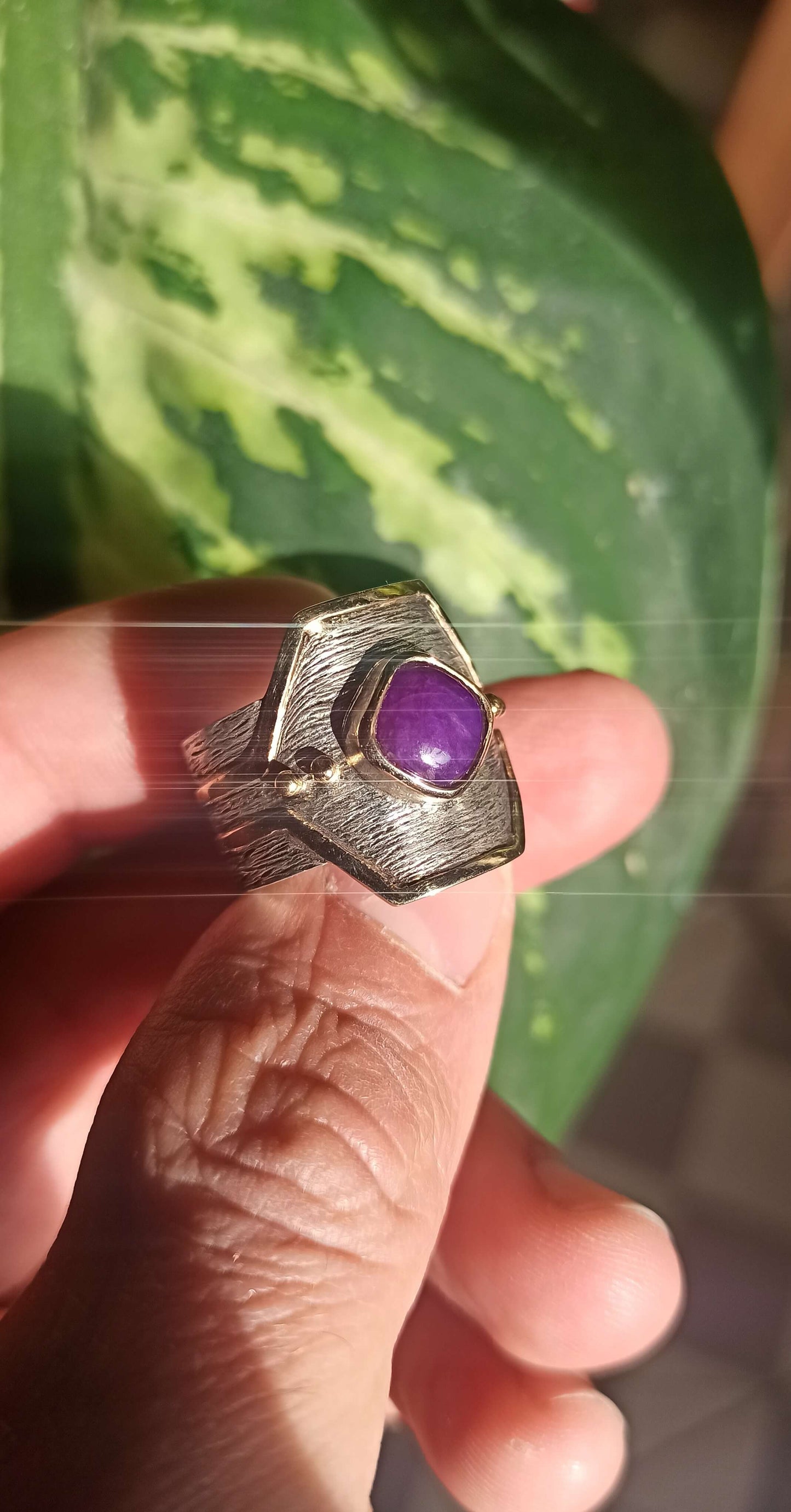 Bague Argent et Or ~ Sugilite