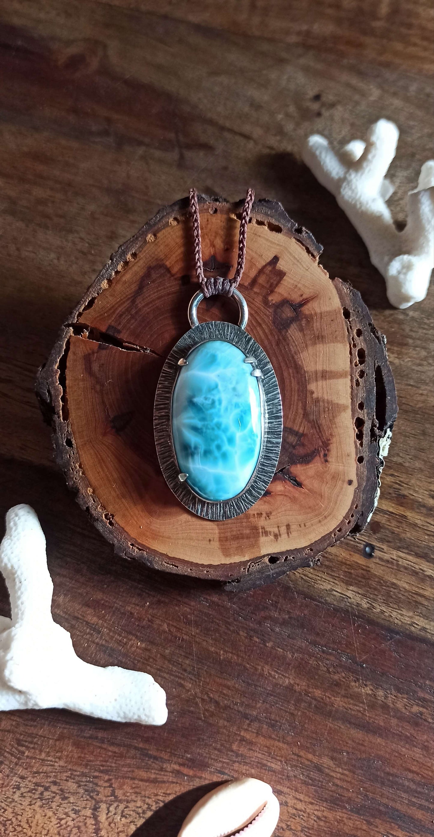Pendentif Argent ~ Larimar