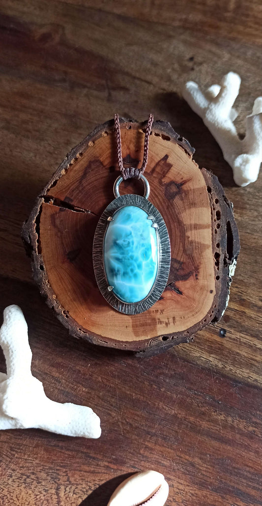 Pendentif Argent ~ Larimar