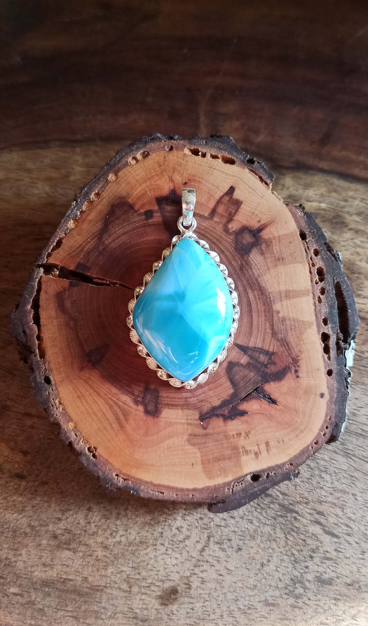 Pendentif Larimar AAA ~ Argent 925