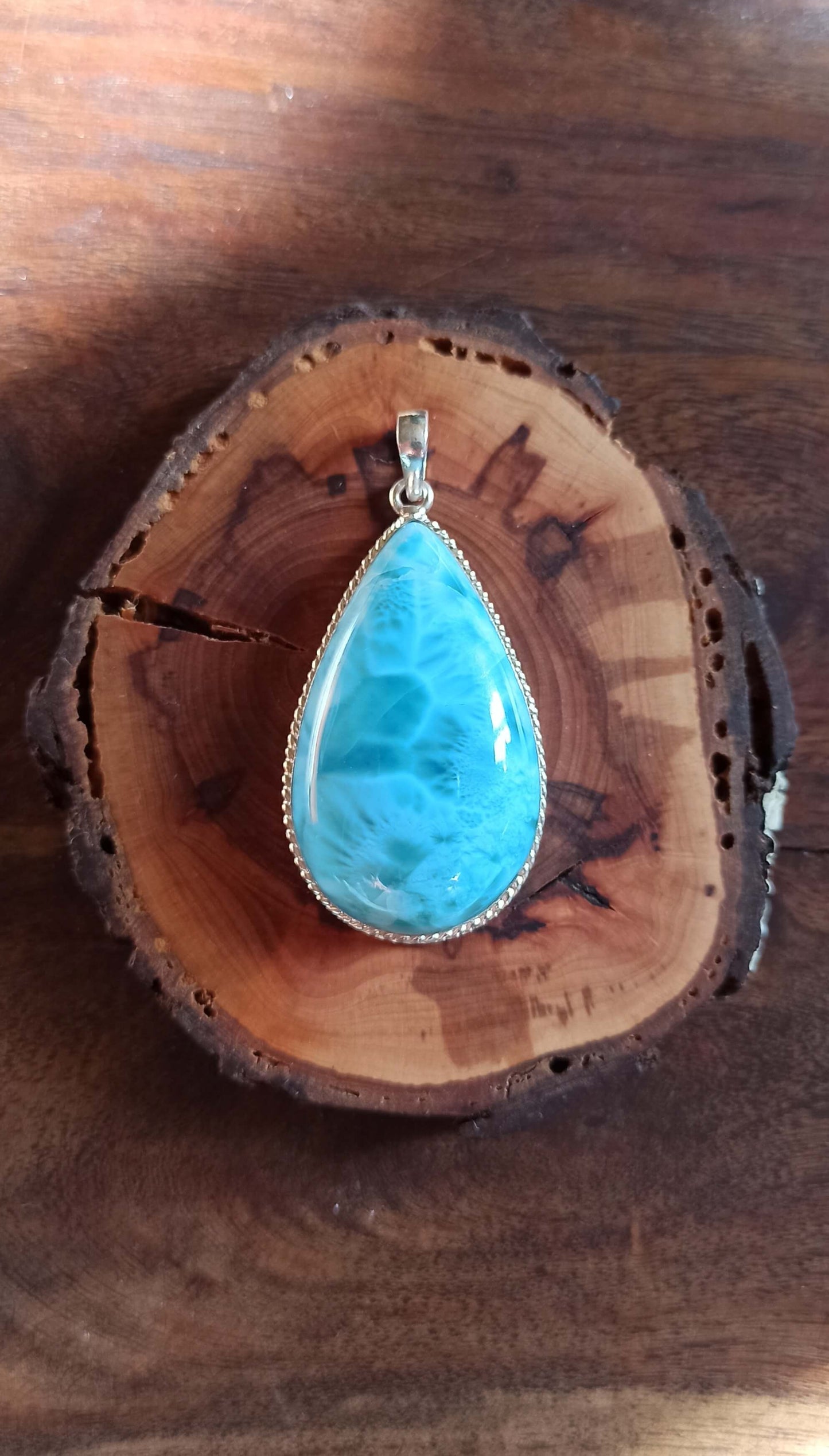 Pendentif Larimar ~ Argent 925