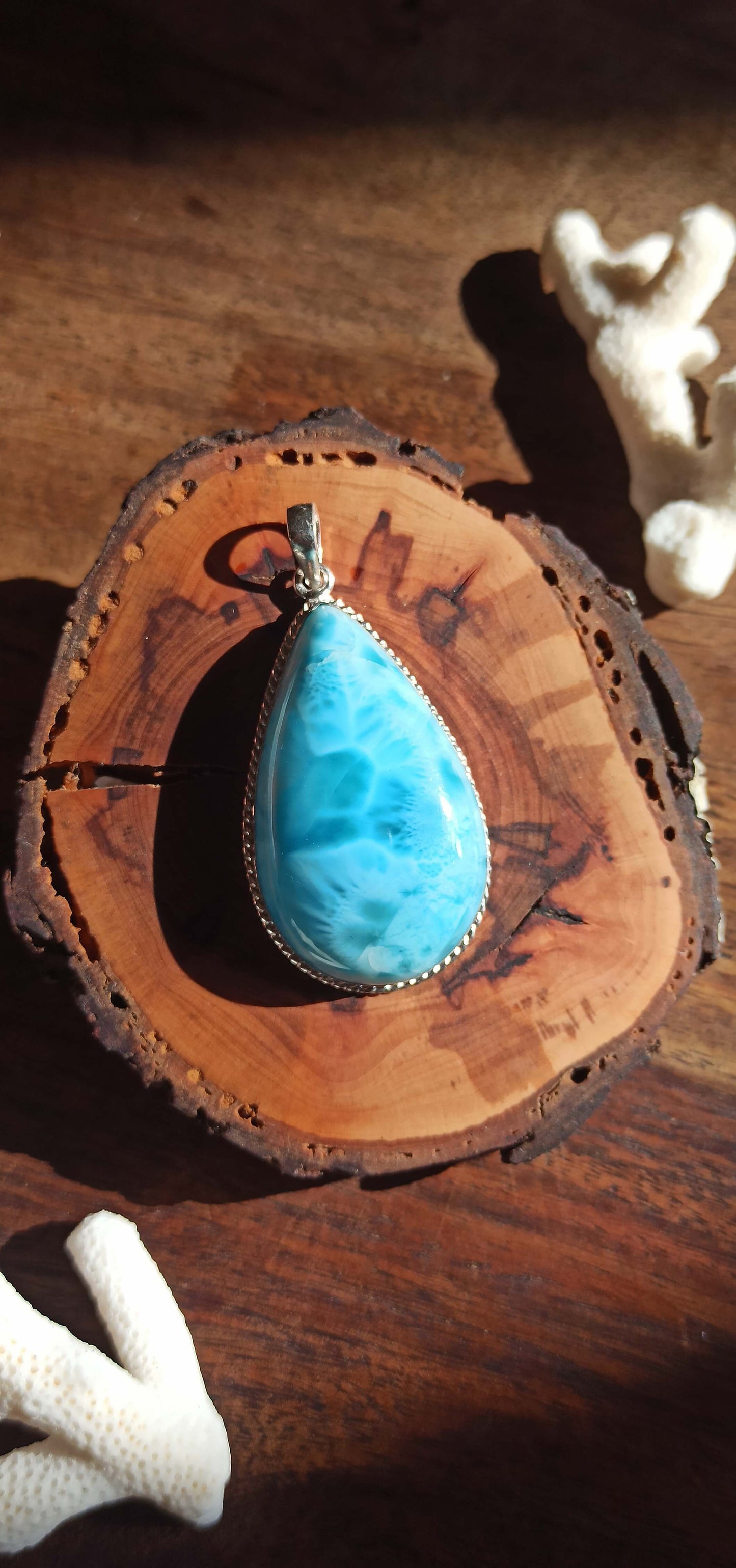 Pendentif Larimar ~ Argent 925