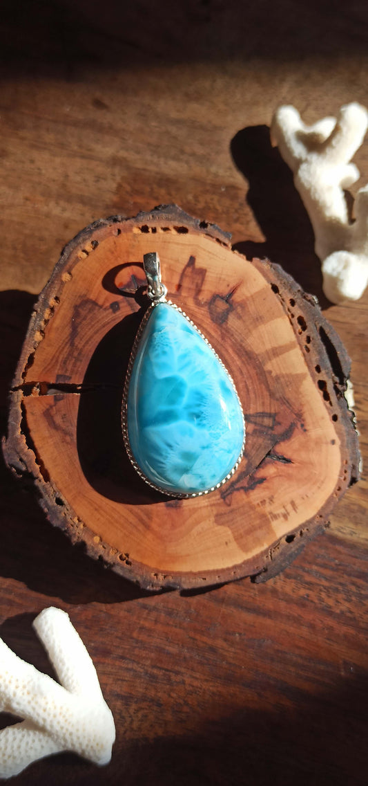 Pendentif Larimar ~ Argent 925