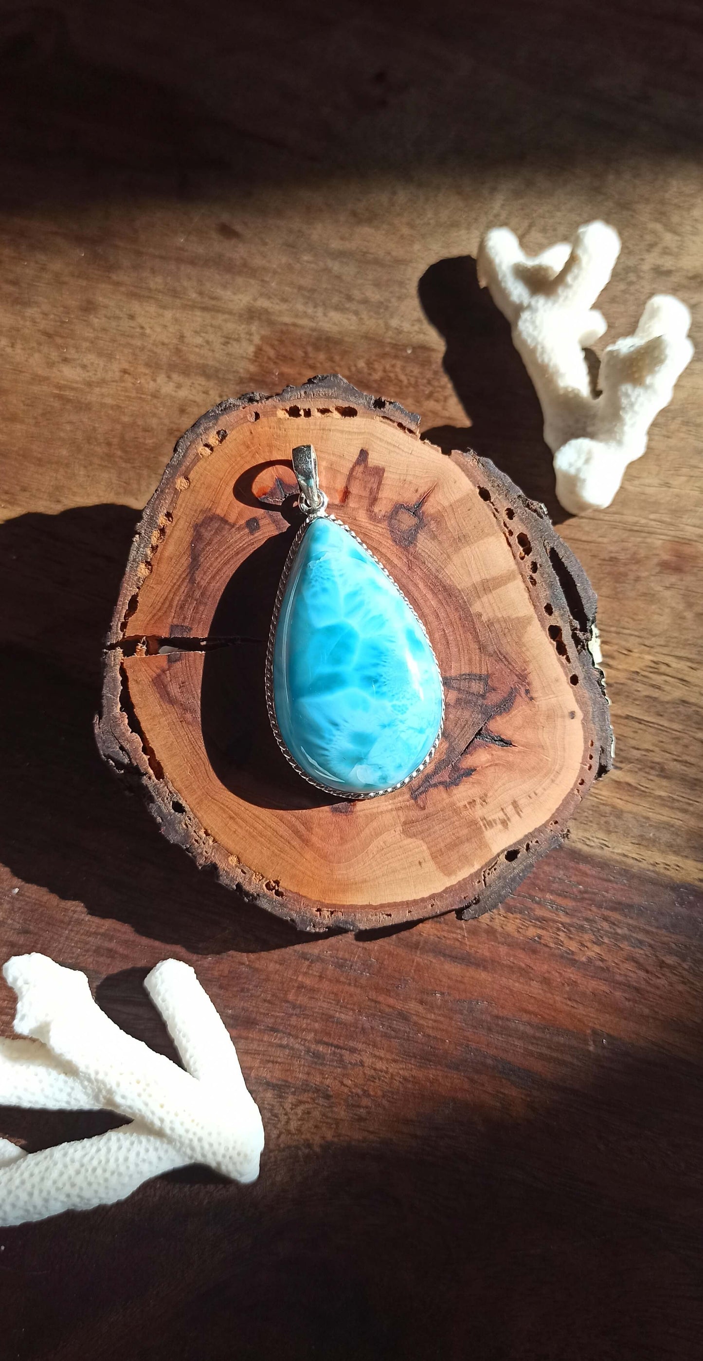 Pendentif Larimar ~ Argent 925