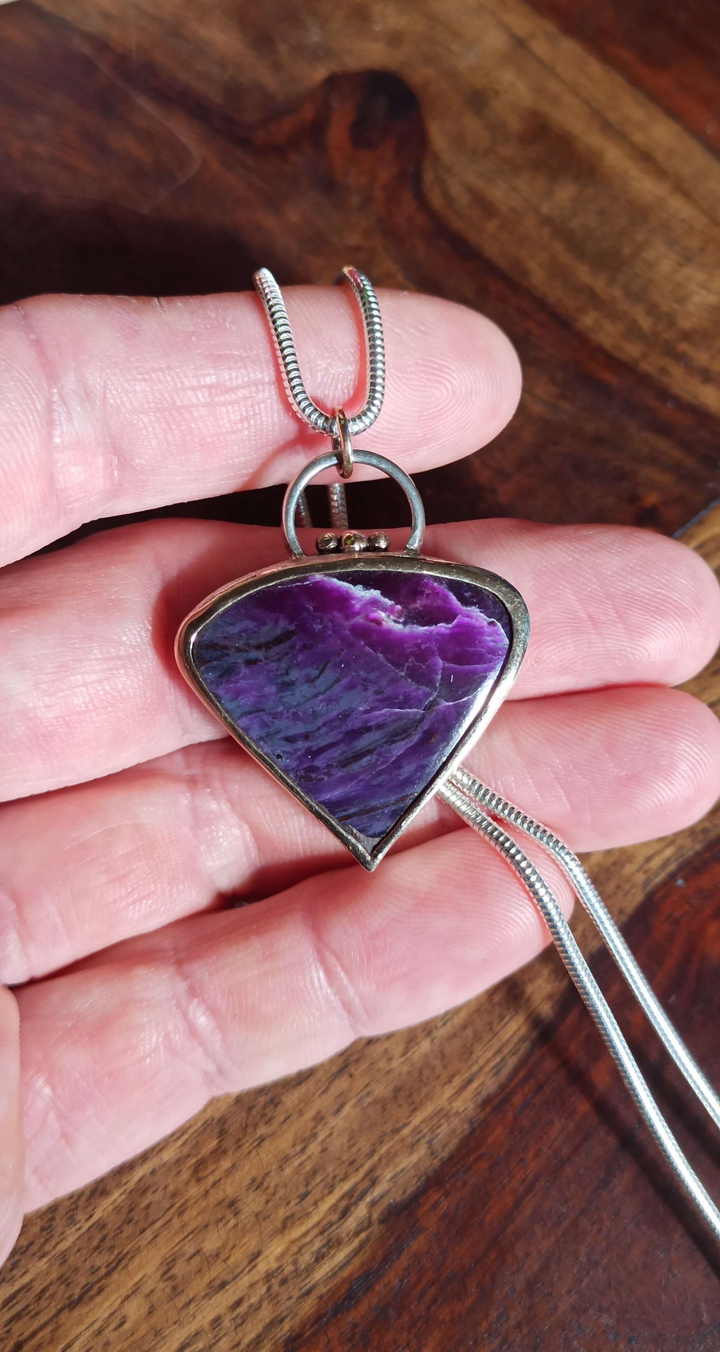Pendentif Argent et Or 18cts ~ Sugilite