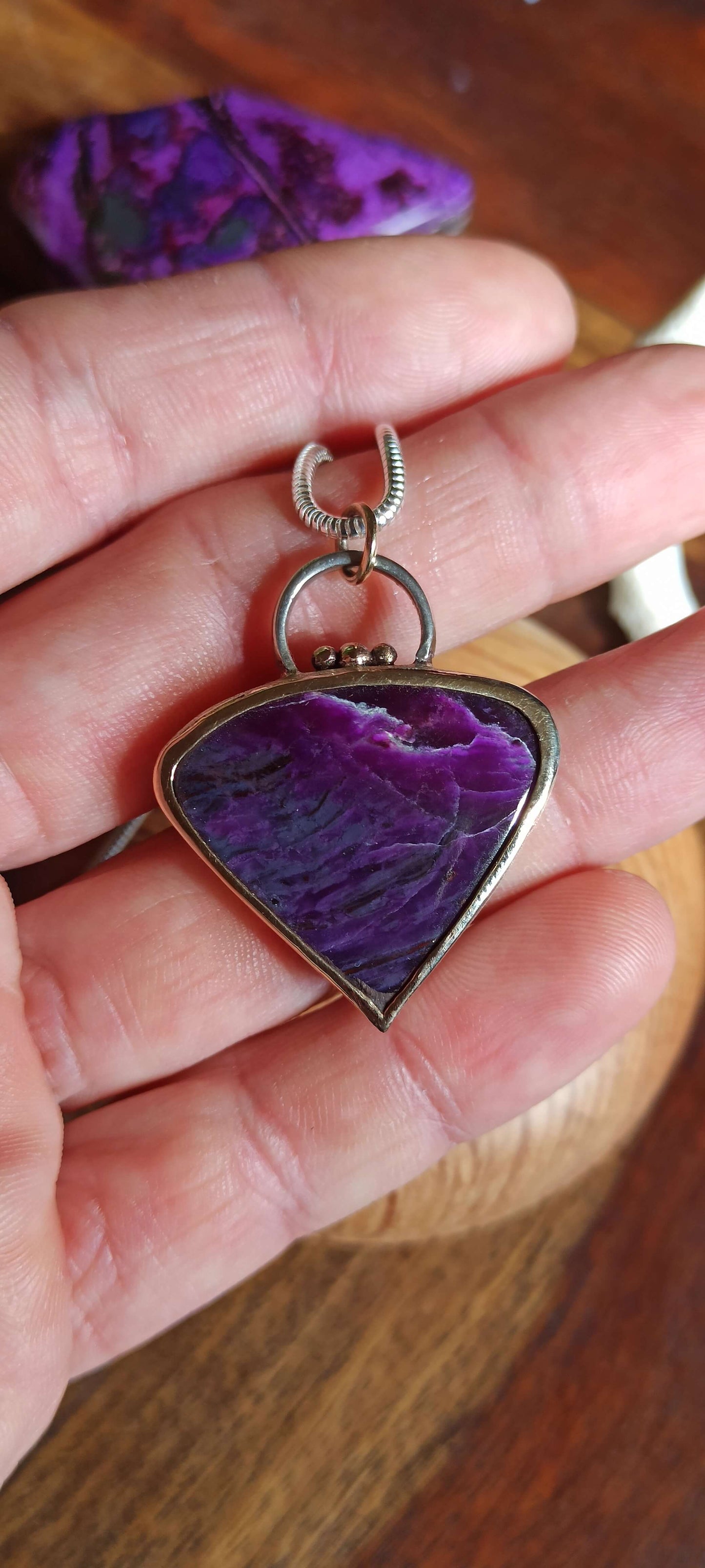Pendentif Argent et Or 18cts ~ Sugilite