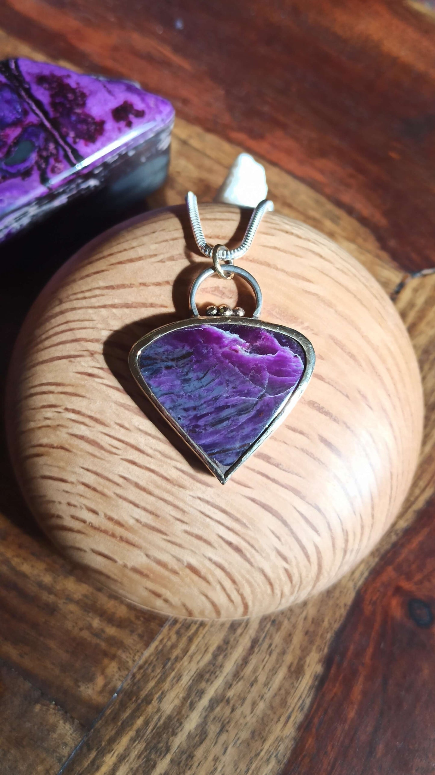 Pendentif Argent et Or 18cts ~ Sugilite