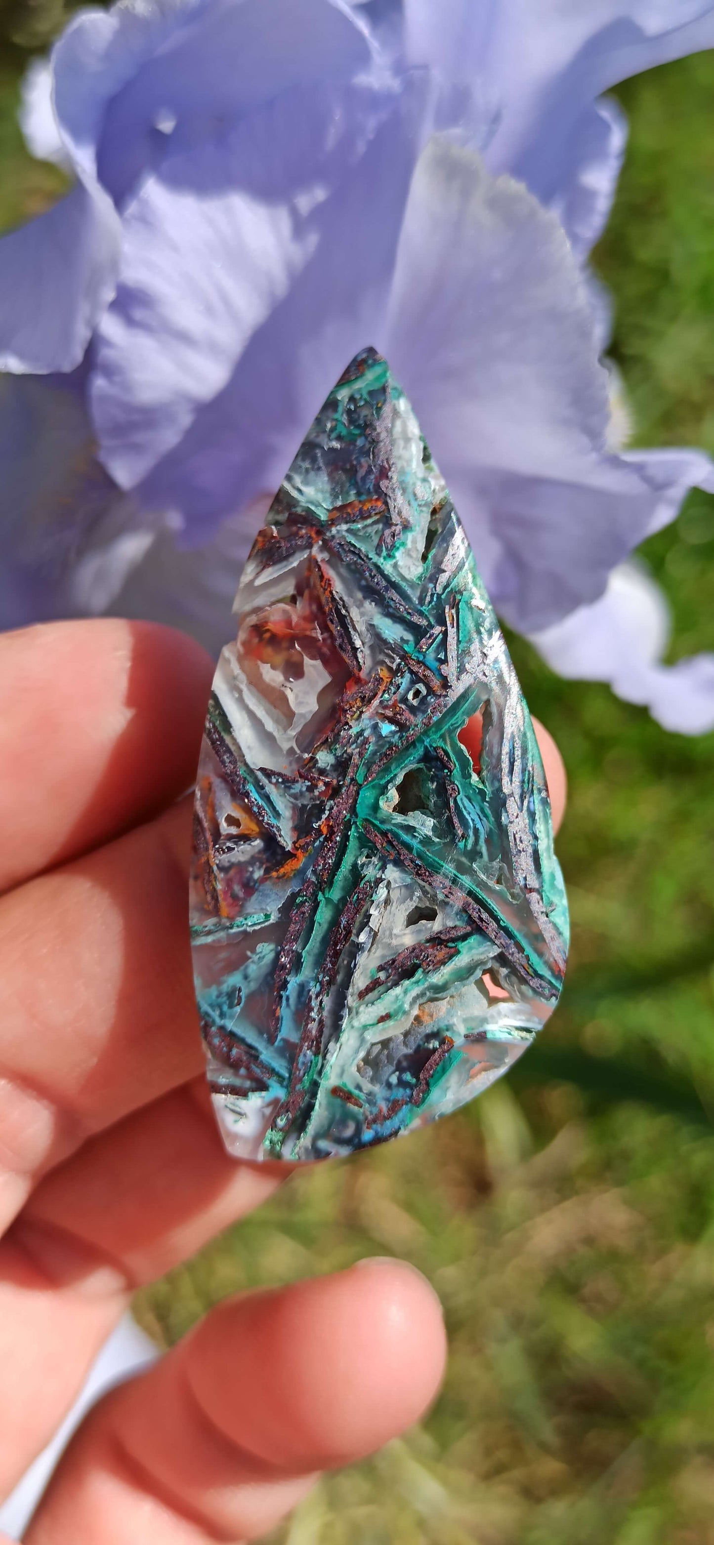 Cabochon Chrysocolle Cuivre Natif