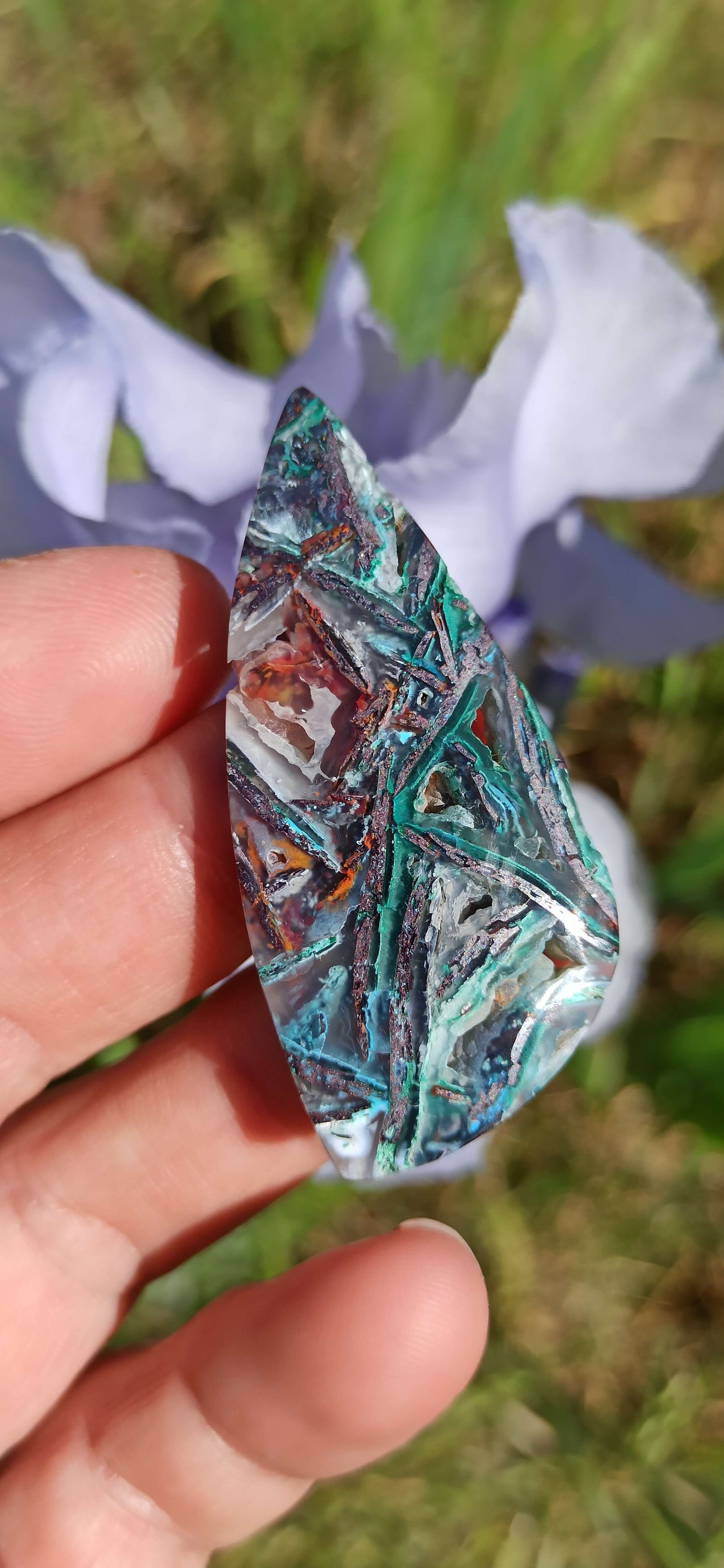 Cabochon Chrysocolle Cuivre Natif