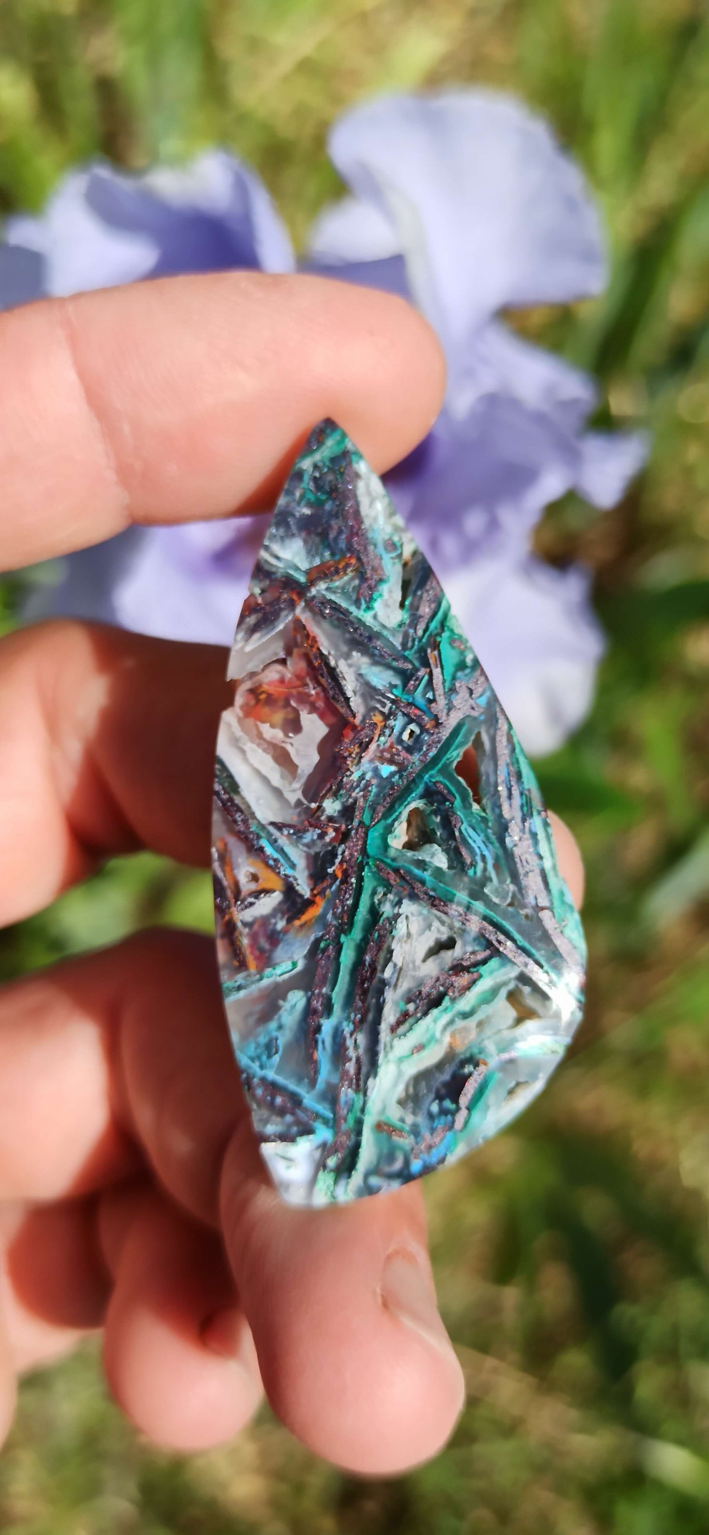 Cabochon Chrysocolle Cuivre Natif
