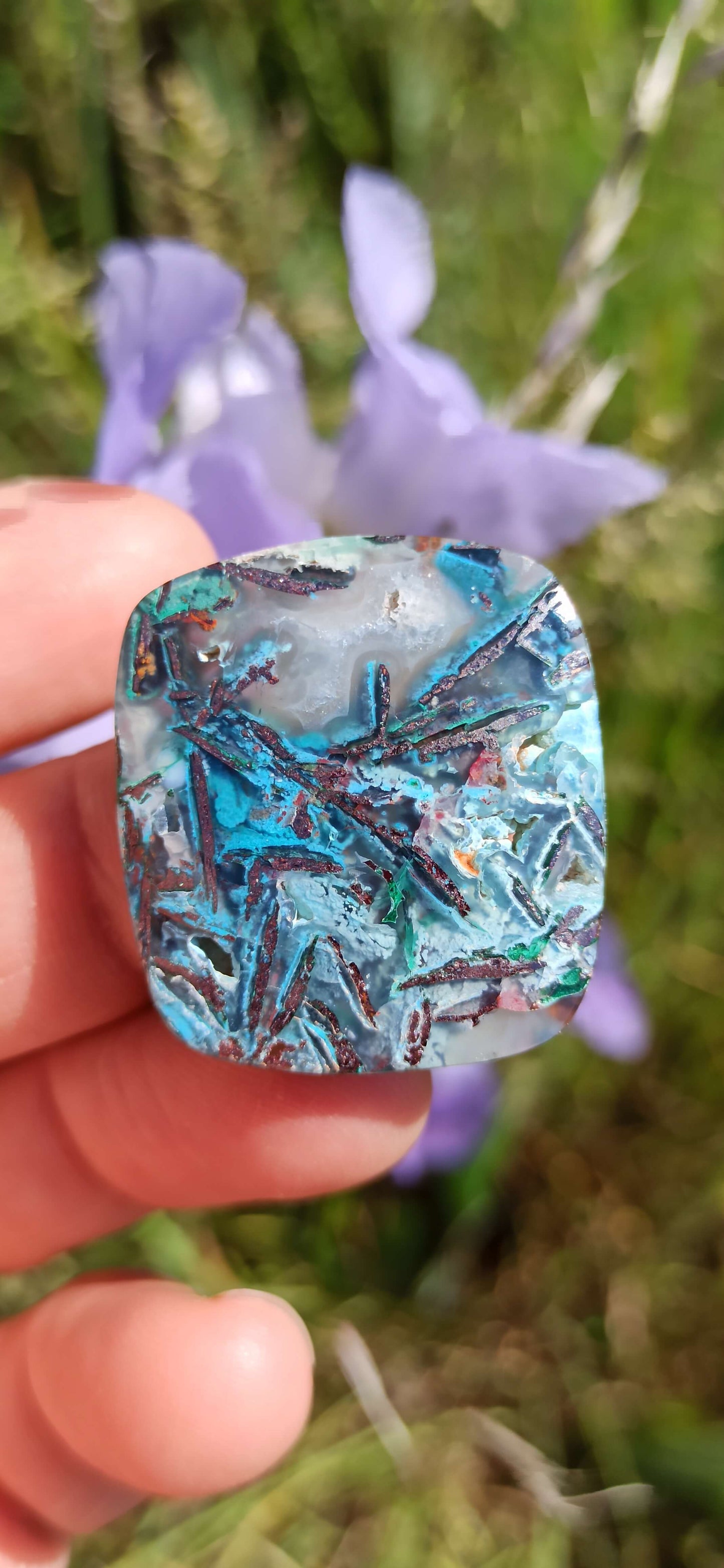 Cabochon Chrysocolle Cuivre Natif