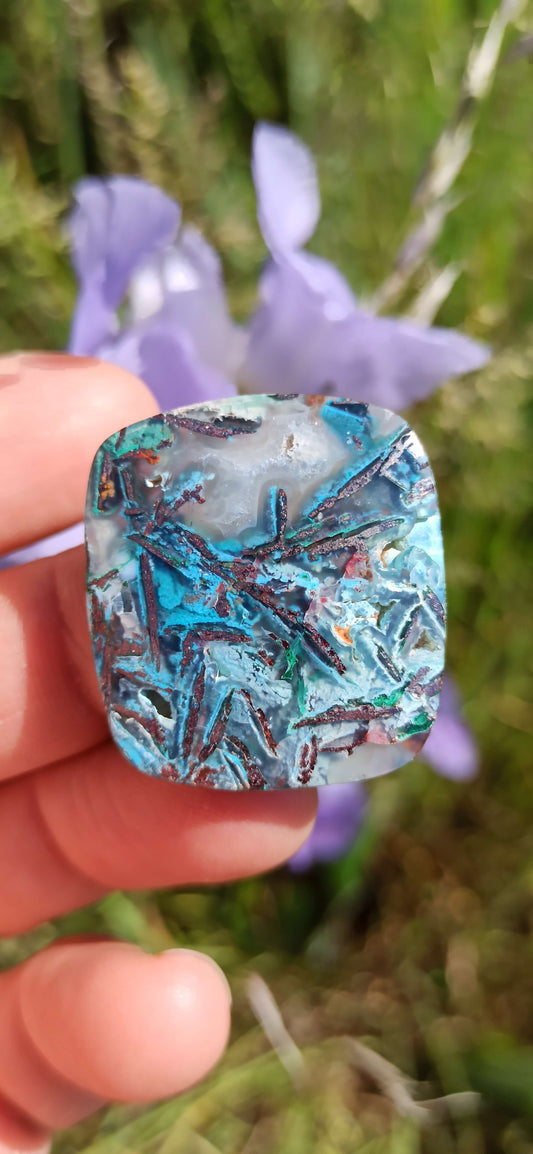 Cabochon Chrysocolle Cuivre Natif