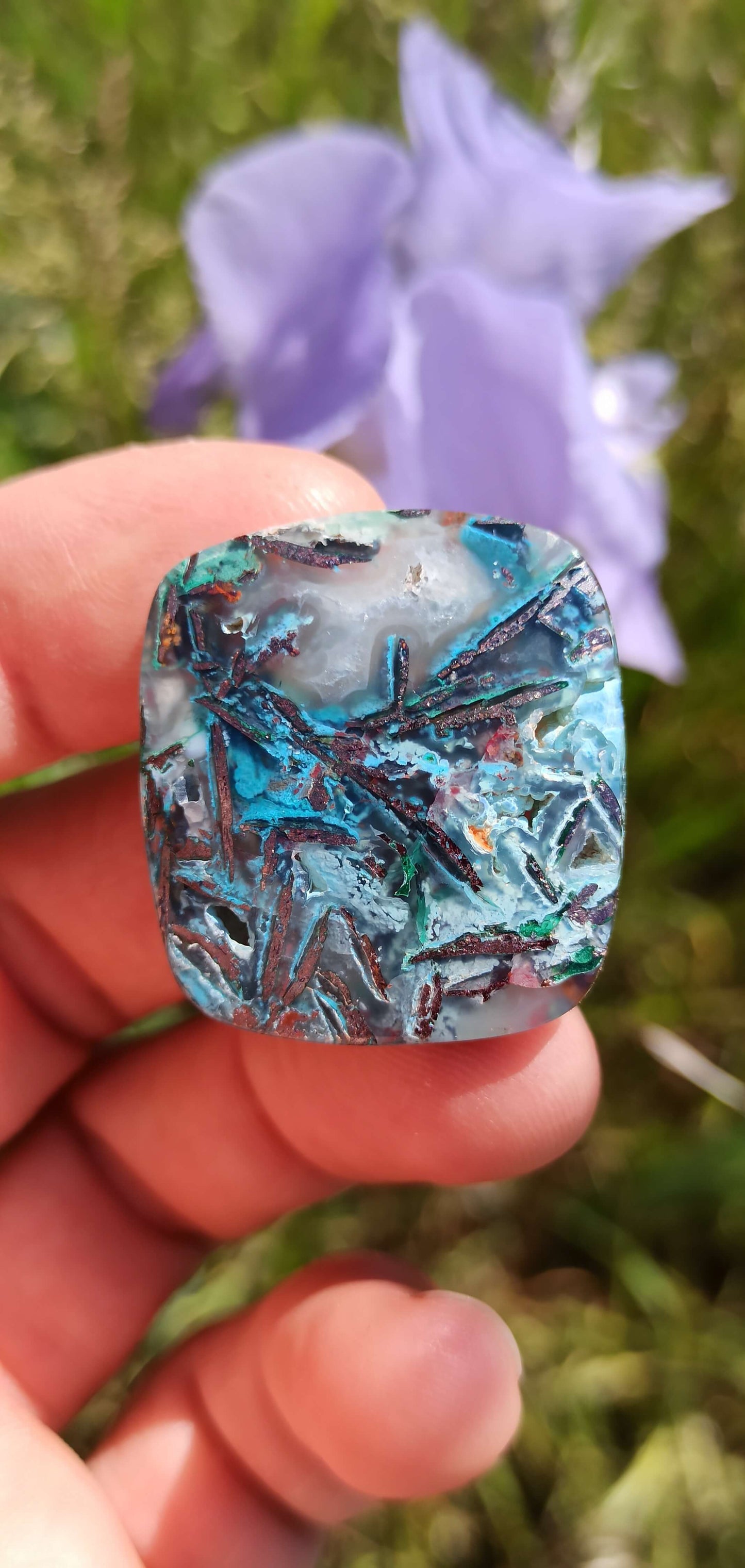Cabochon Chrysocolle Cuivre Natif
