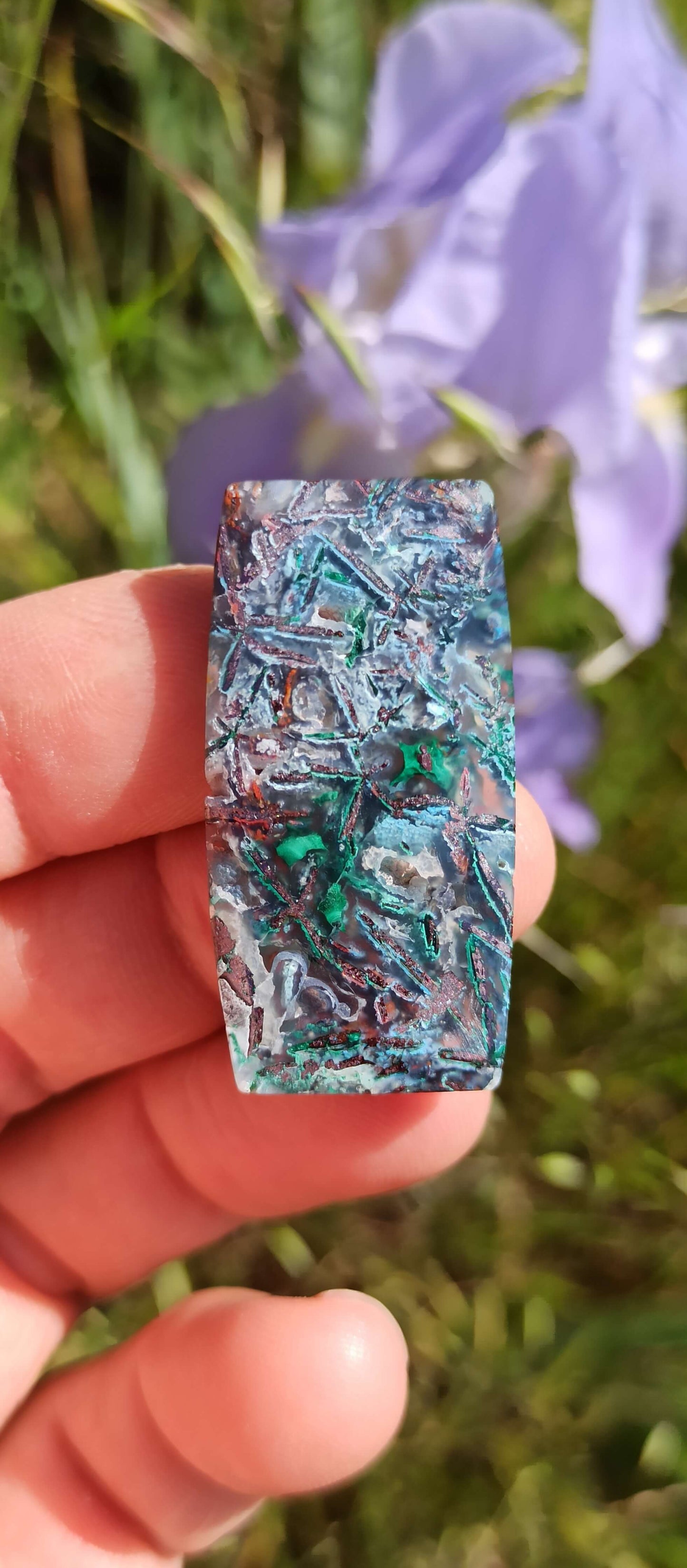 Cabochon Chrysocolle Cuivre Natif