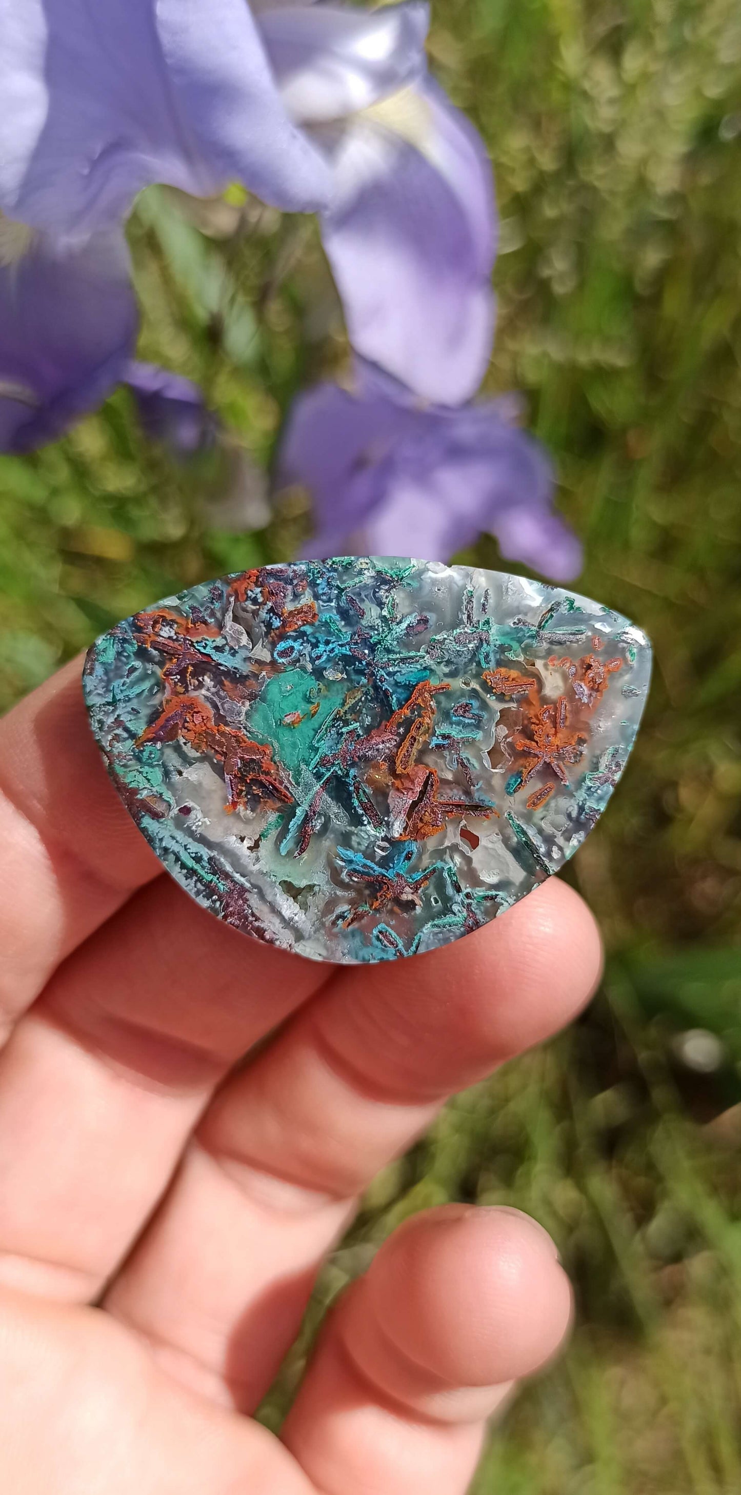 Cabochon Chrysocolle Cuivre Natif