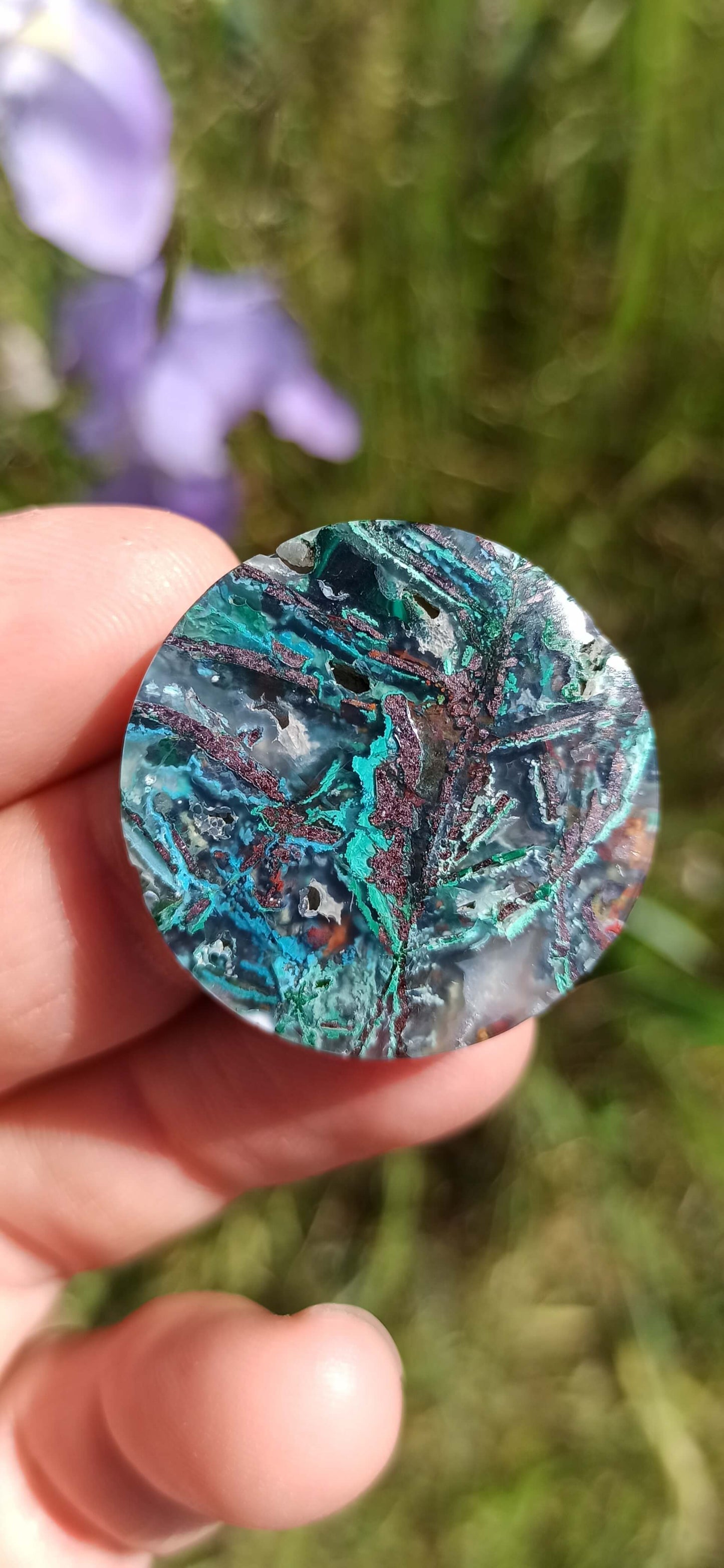 Cabochon Chrysocolle Cuivre Natif