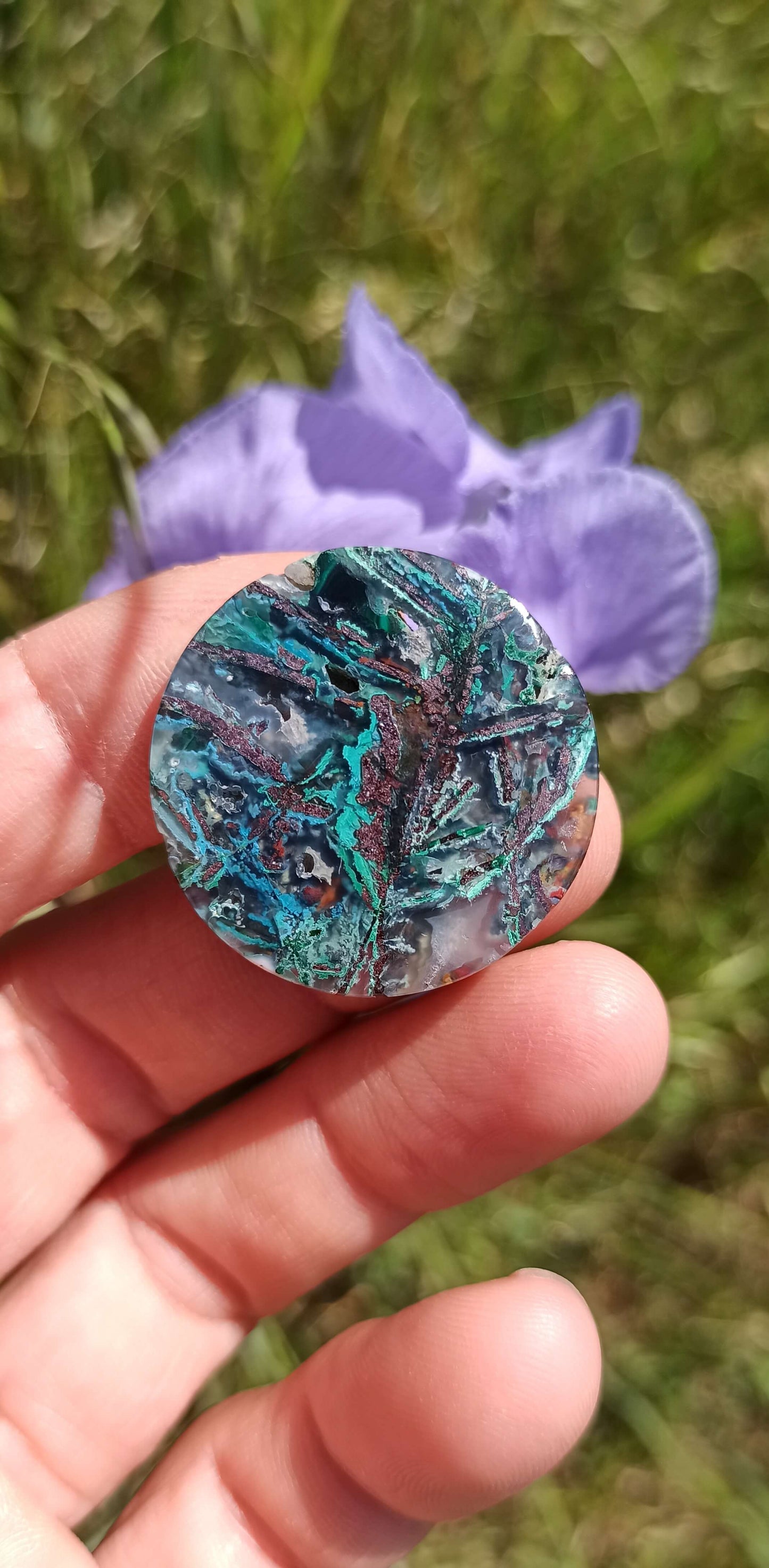 Cabochon Chrysocolle Cuivre Natif