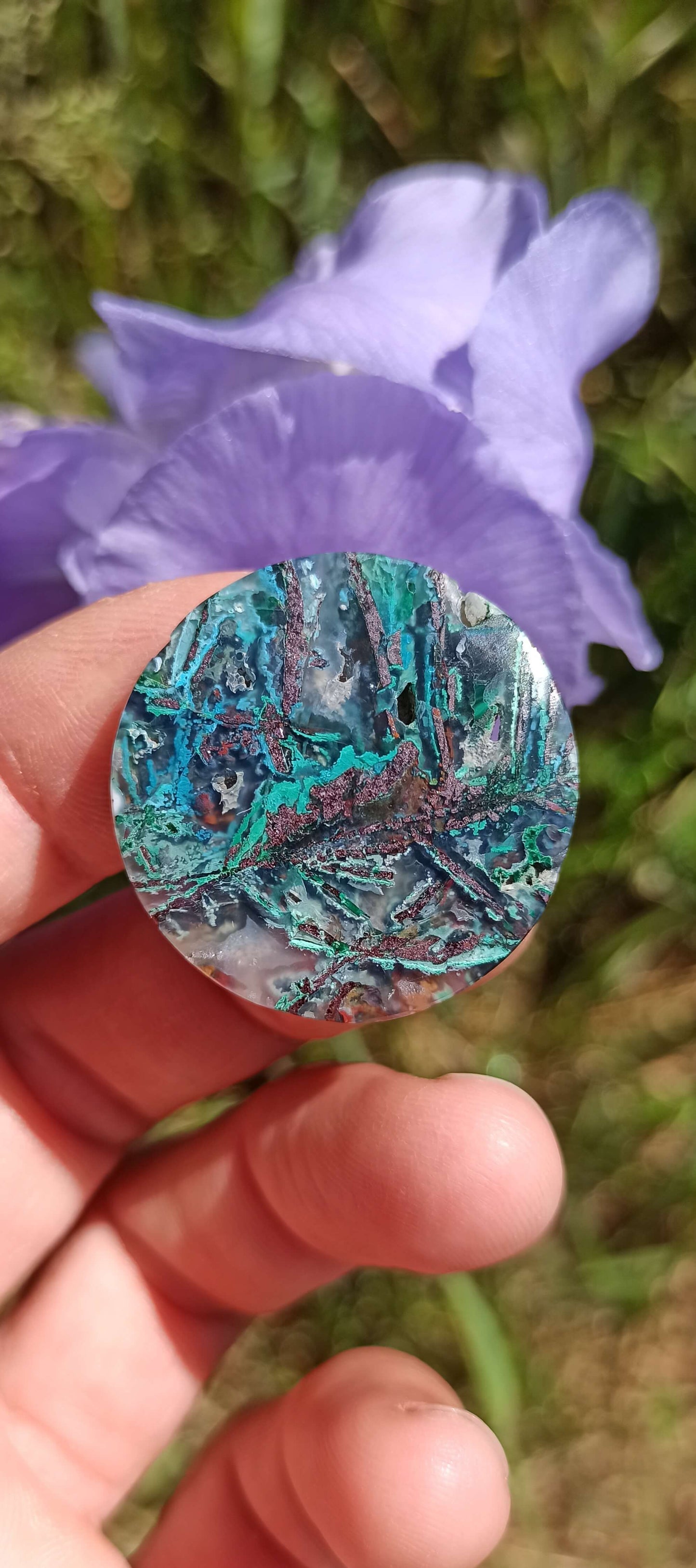 Cabochon Chrysocolle Cuivre Natif