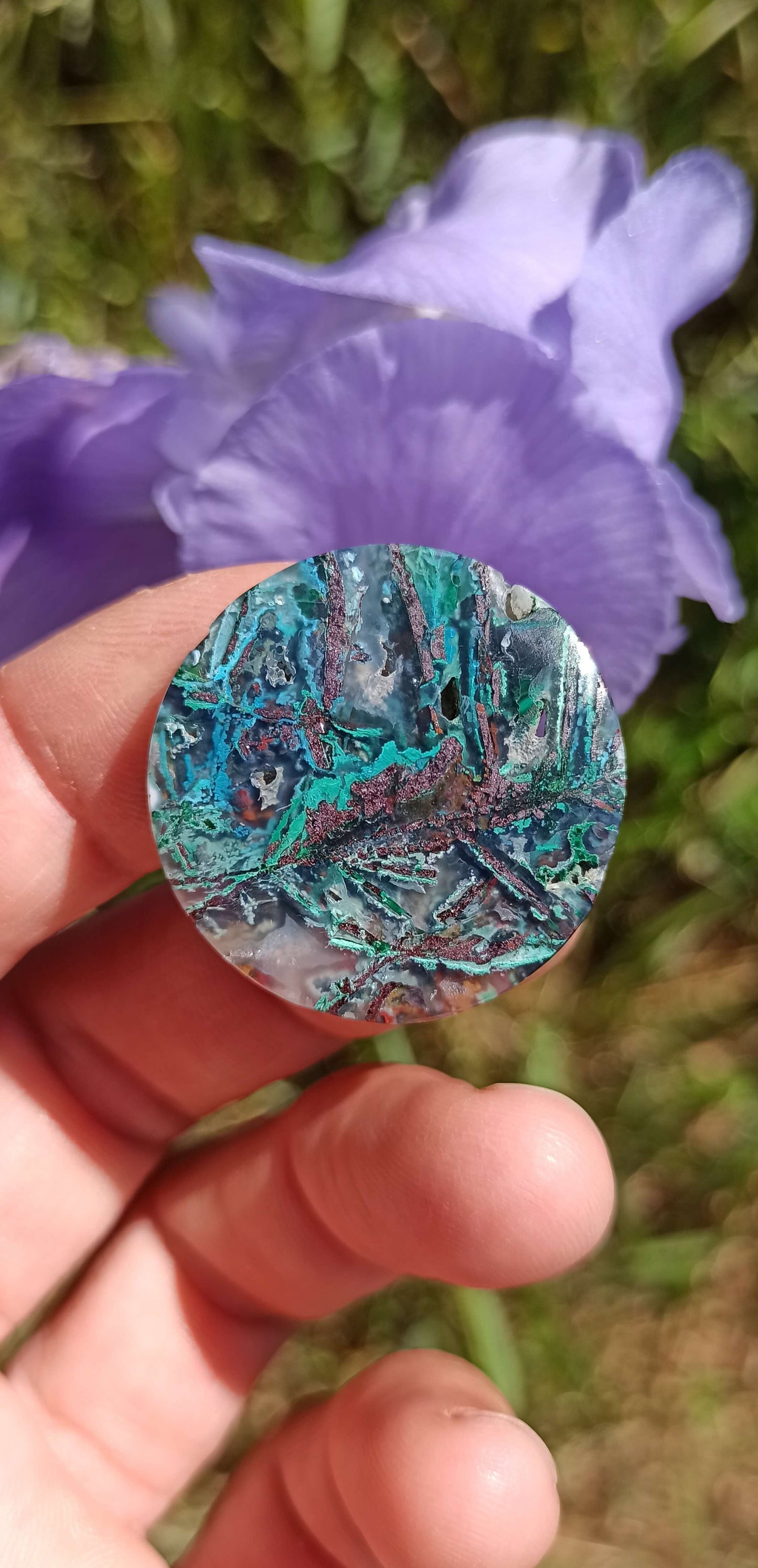 Cabochon Chrysocolle Cuivre Natif