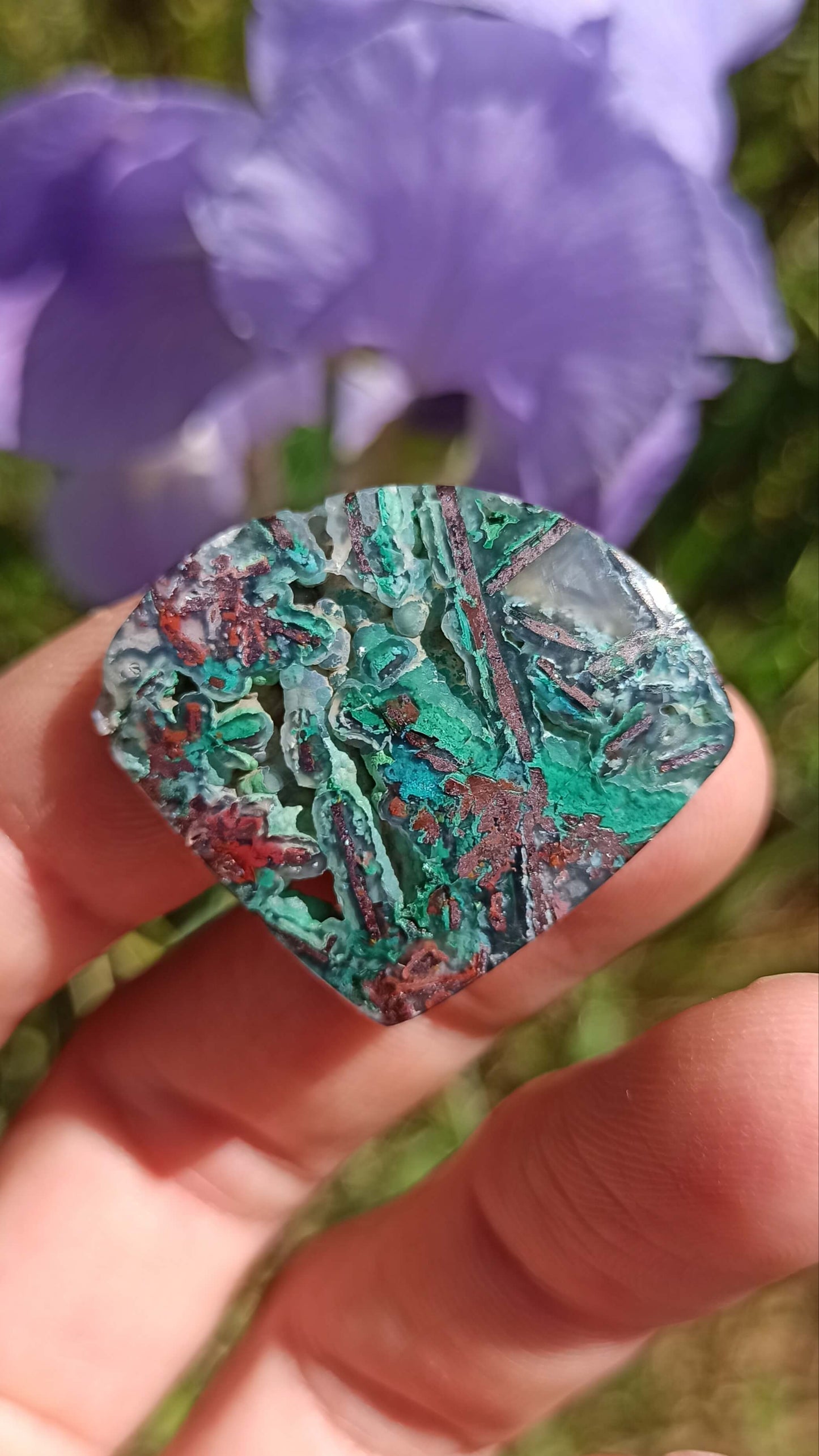 Cabochon Chrysocolle Cuivre Natif