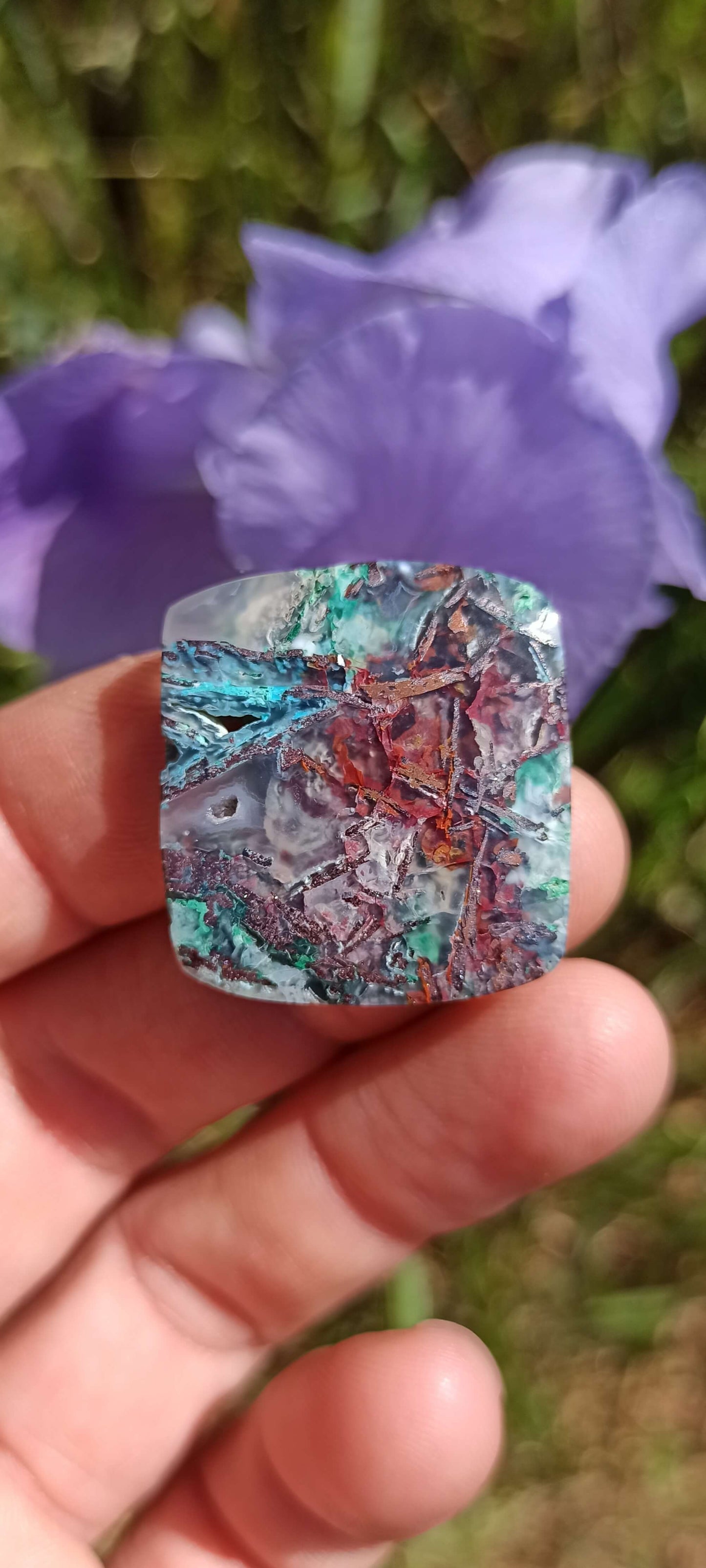 Cabochon Chrysocolle Cuivre Natif