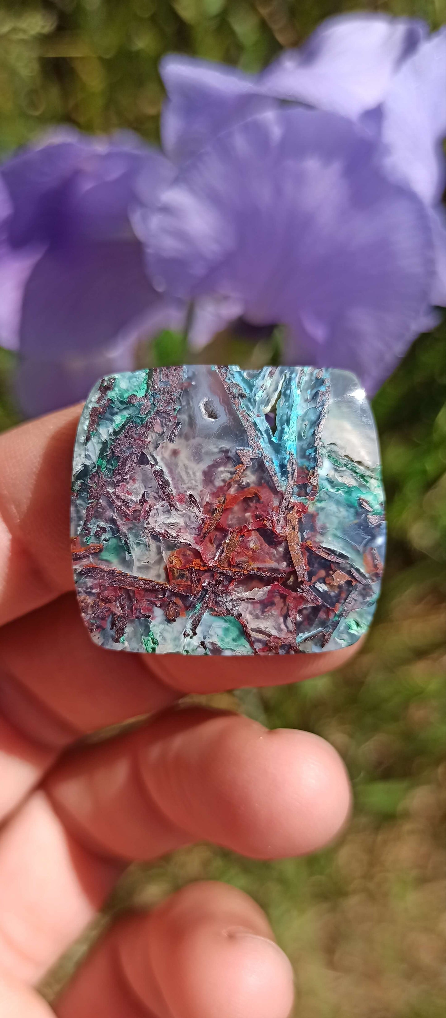 Cabochon Chrysocolle Cuivre Natif