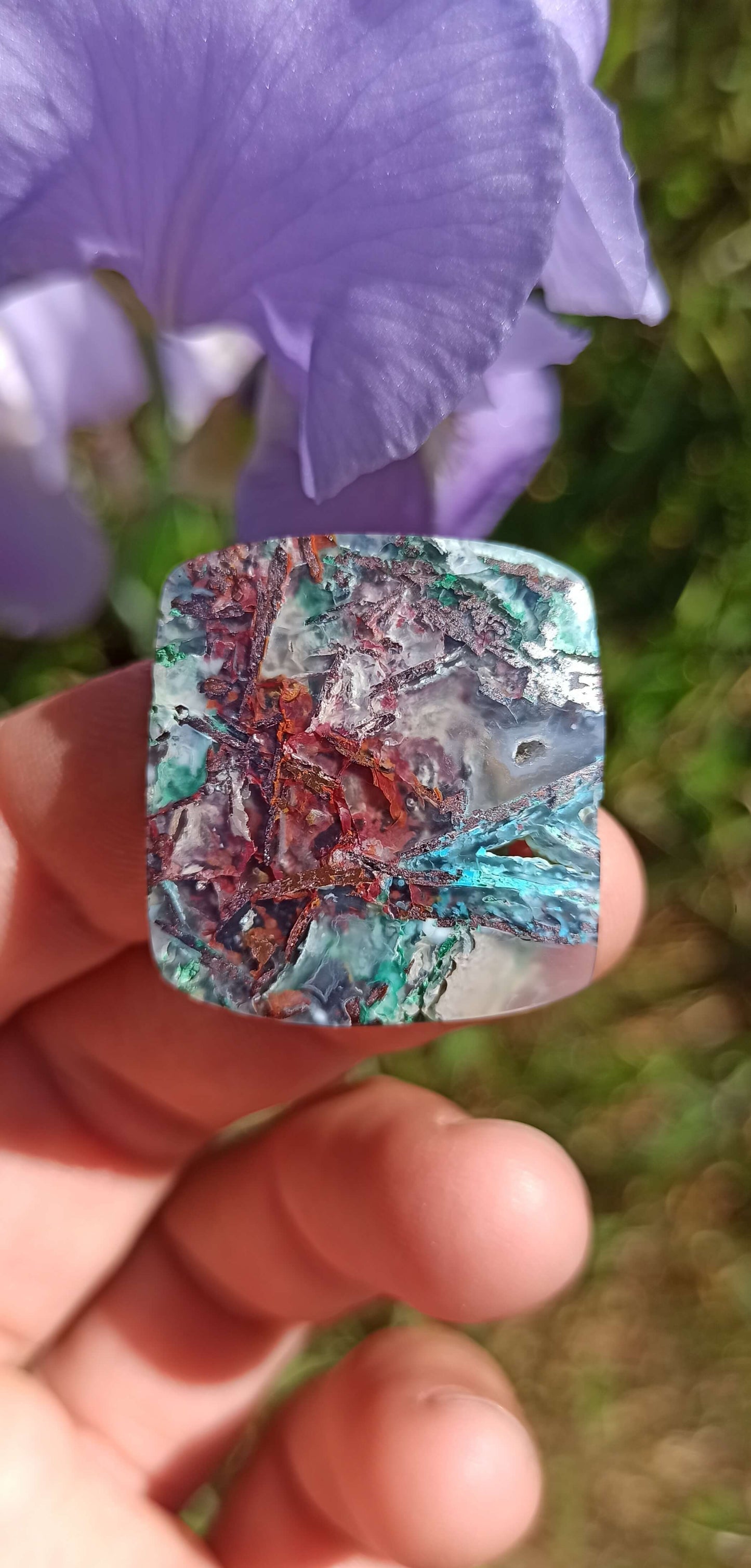 Cabochon Chrysocolle Cuivre Natif