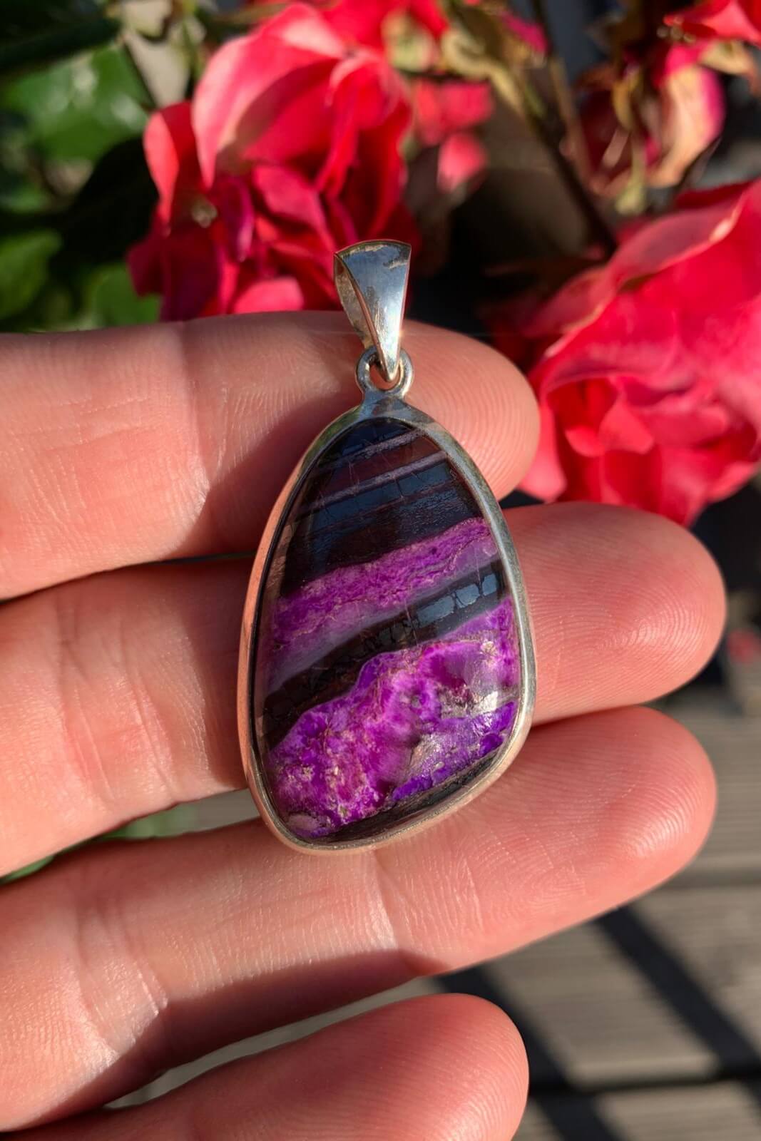Pendentif Sugilite top qualité ~ Argent